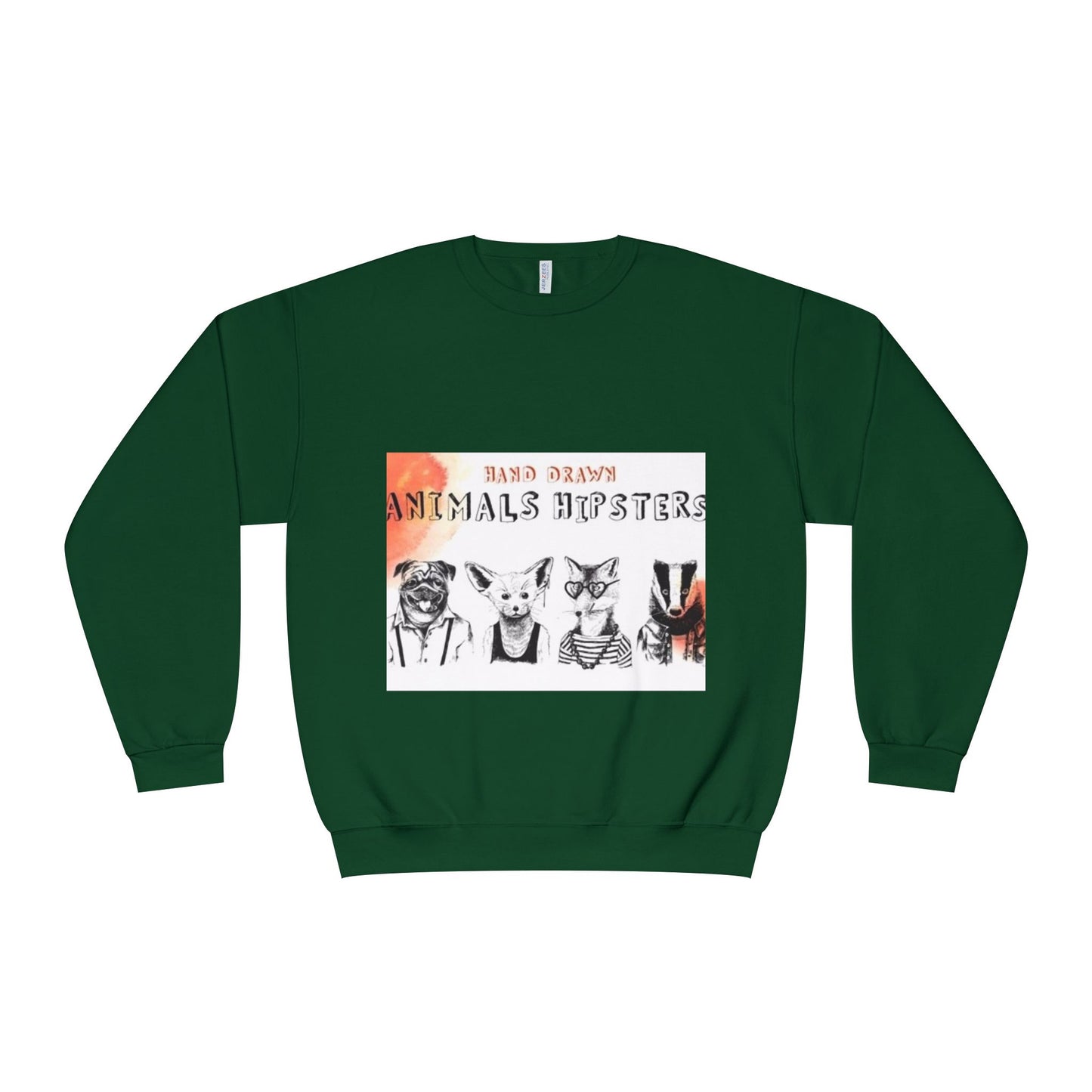 Hand Drawn Animals Hipsters Unisex Crewneck Sweatshirt