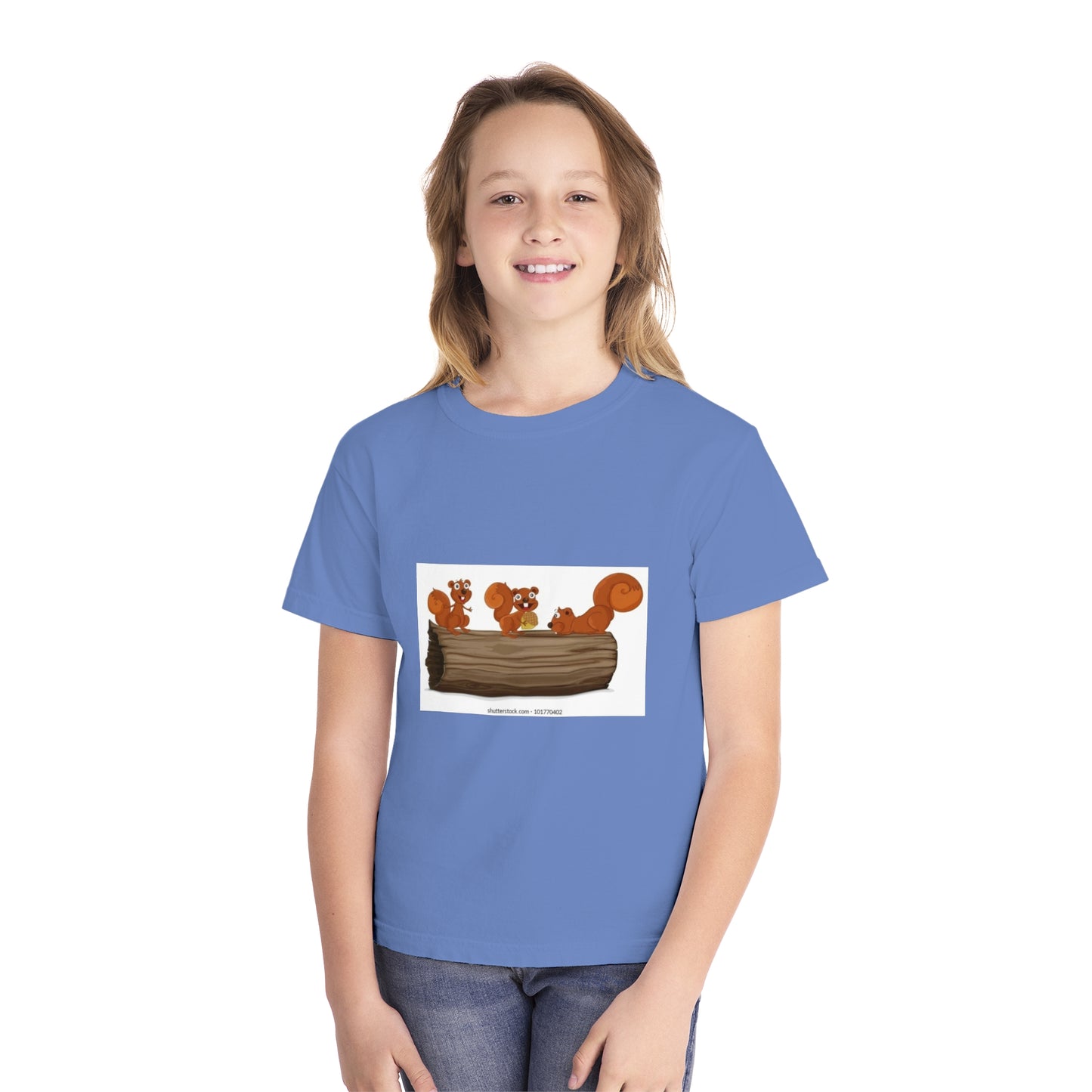 Playful Squirrel Youth Tee - Fun Animal Graphic T-Shirt for Kids