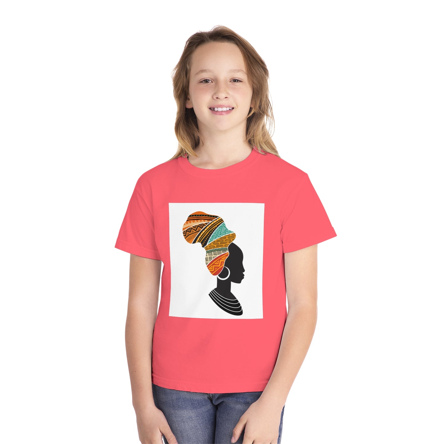 Youth Midweight Tee - African Heritage Design for Creative Kids