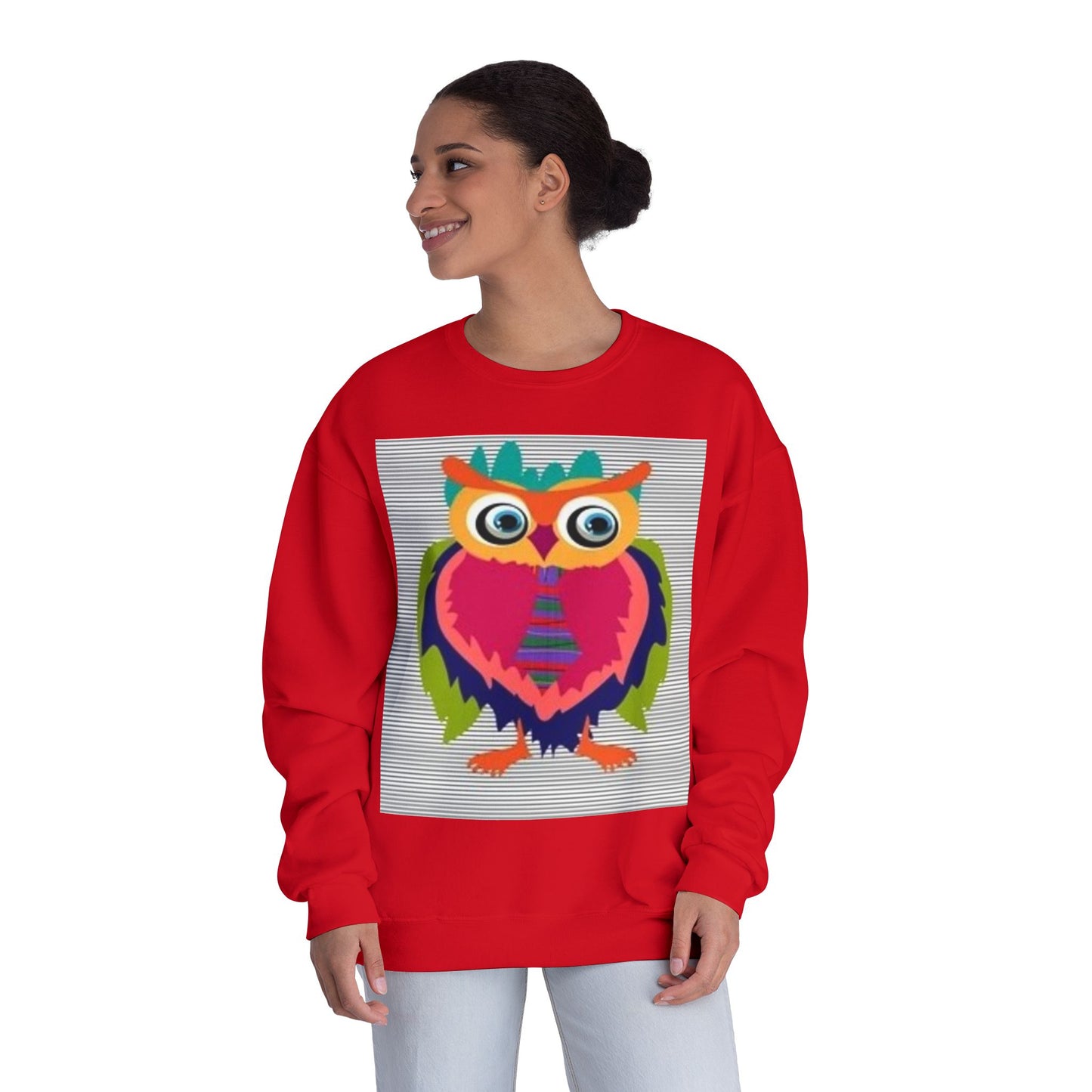 Colorful Owl Sweatshirt - Unisex Crewneck