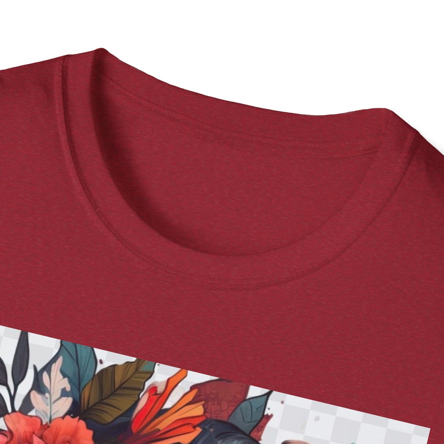 Bold Floral Art Unisex Softstyle T-Shirt