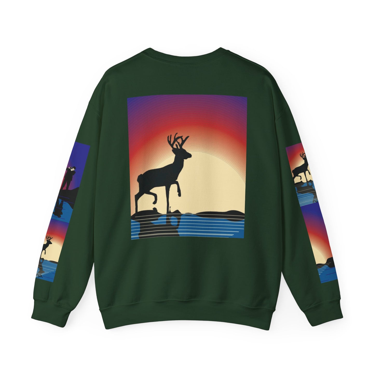 Vibrant Deer Sunset Unisex Crewneck Sweatshirt