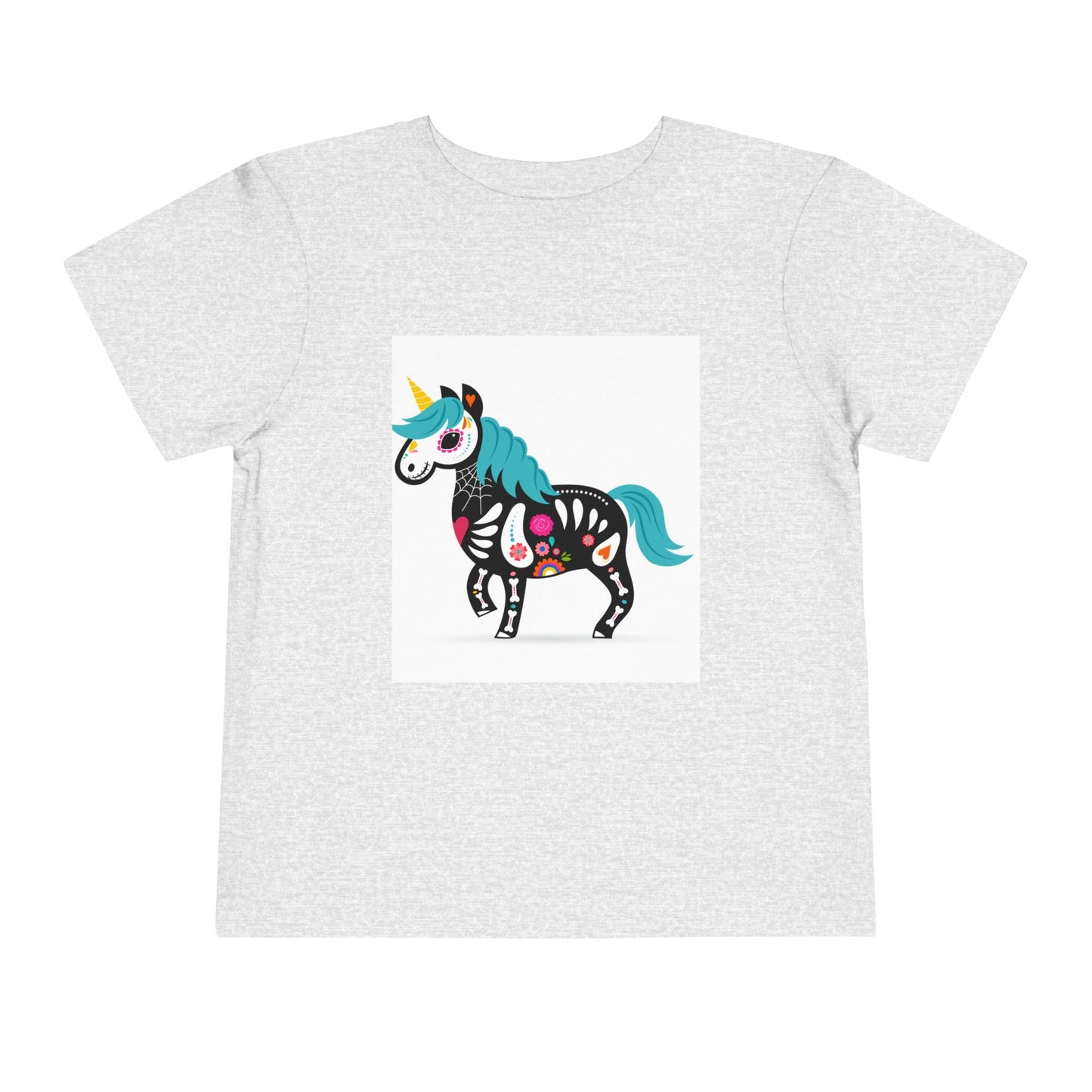 Toddler Skeleton Unicorn Tee - Cute Halloween Short Sleeve Shirt