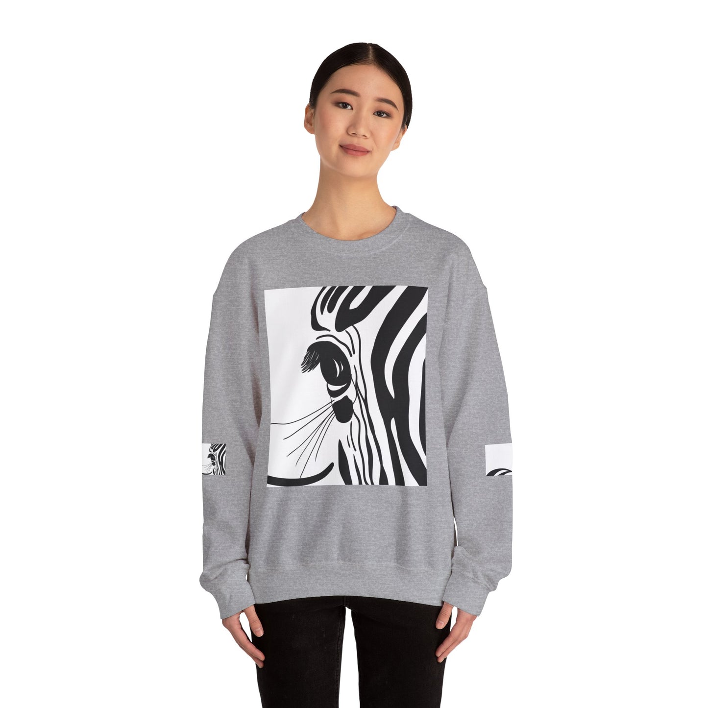 Artistically Designed Zebra Crewneck Sweatshirt - Perfect for Nature Lovers