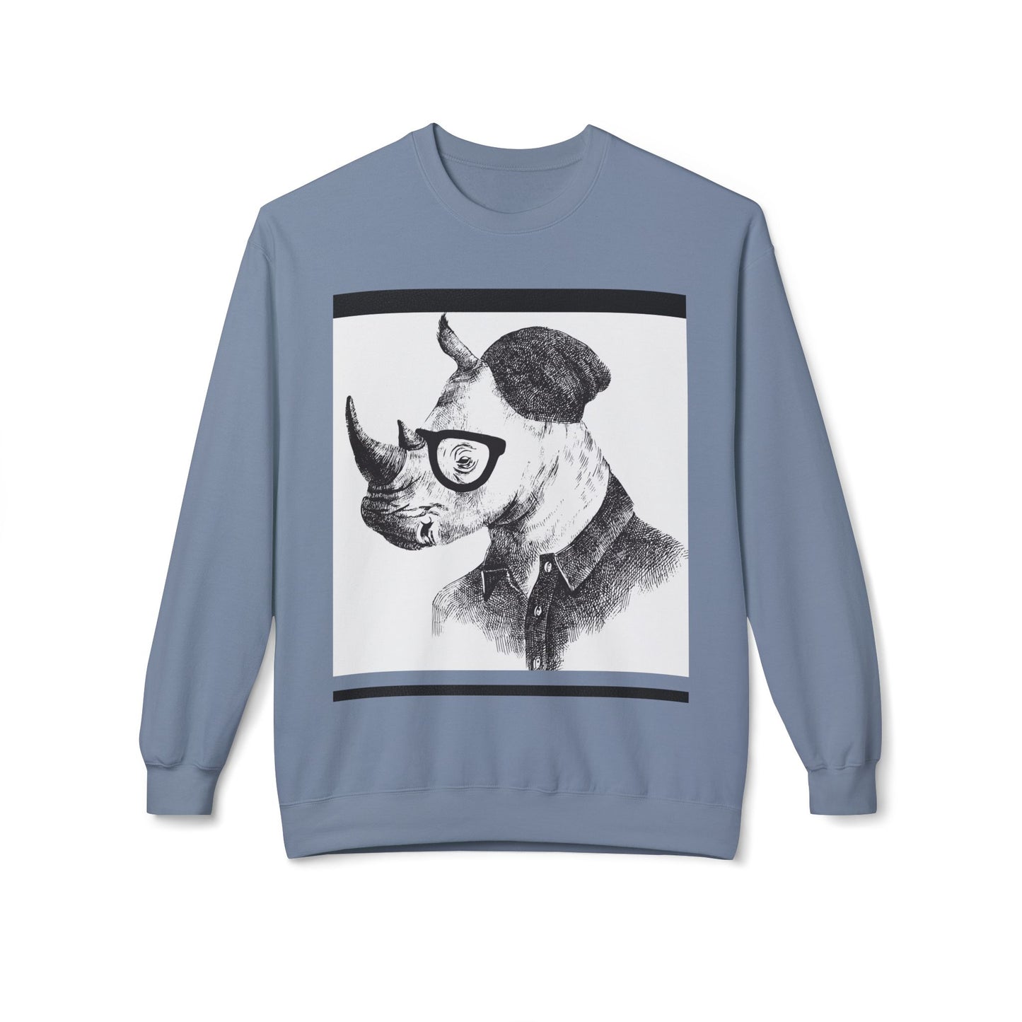 Cool Rhino and Sneakers Fleece Sweatshirt for Trendsetters