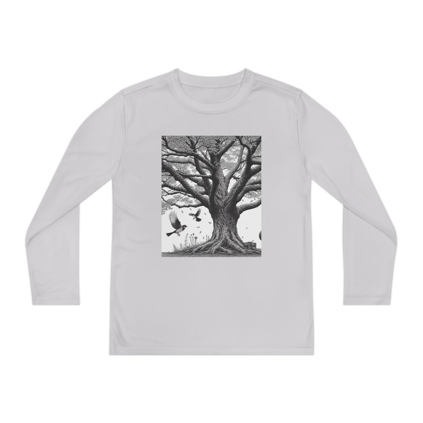 Youth Long Sleeve Tree Graphic Tee - Nature Inspired Design