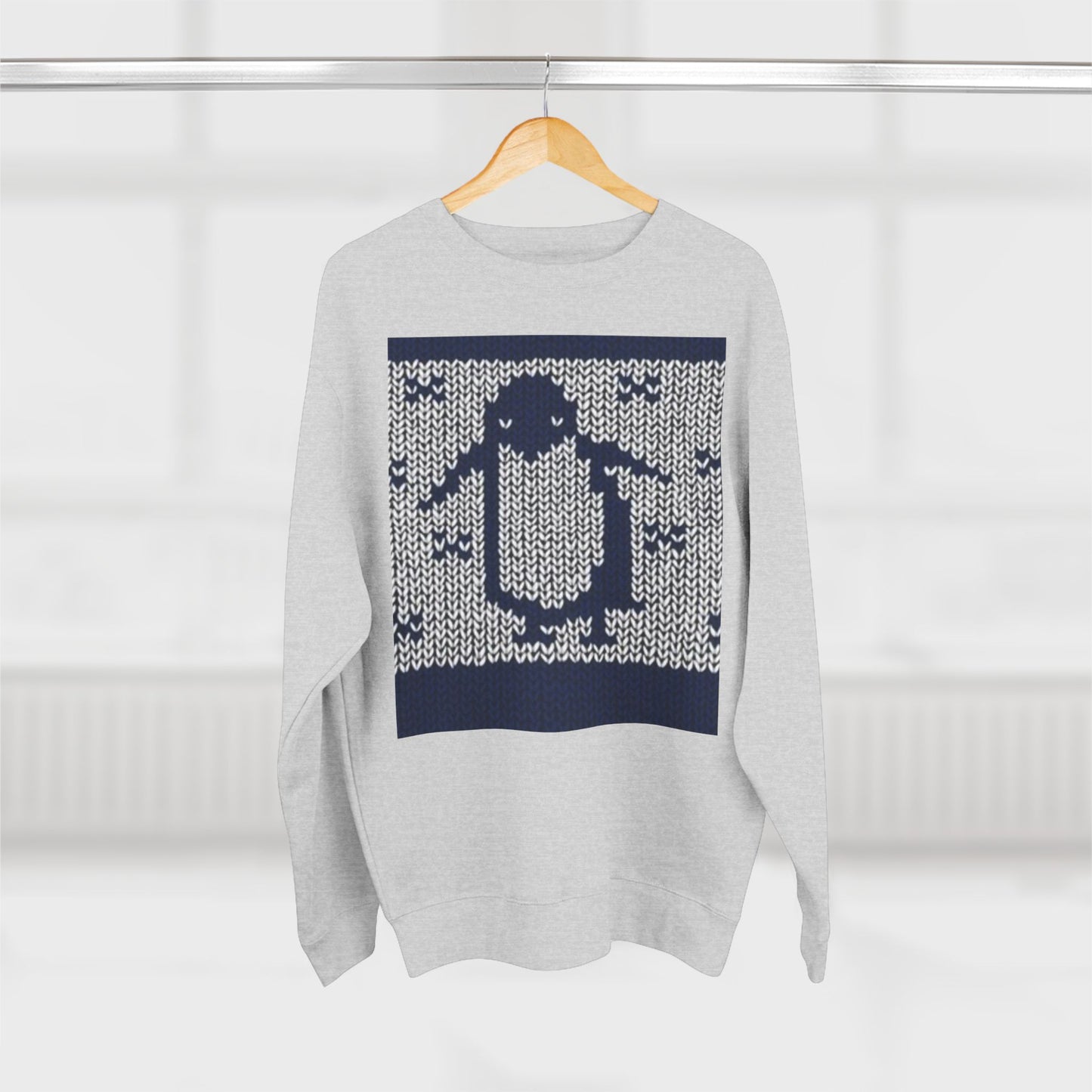 Cozy Penguin Knit Design Unisex Crewneck Sweatshirt