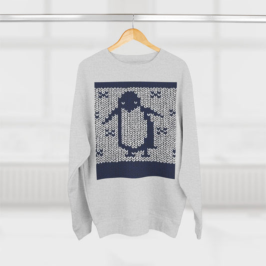 Cozy Penguin Knit Design Unisex Crewneck Sweatshirt