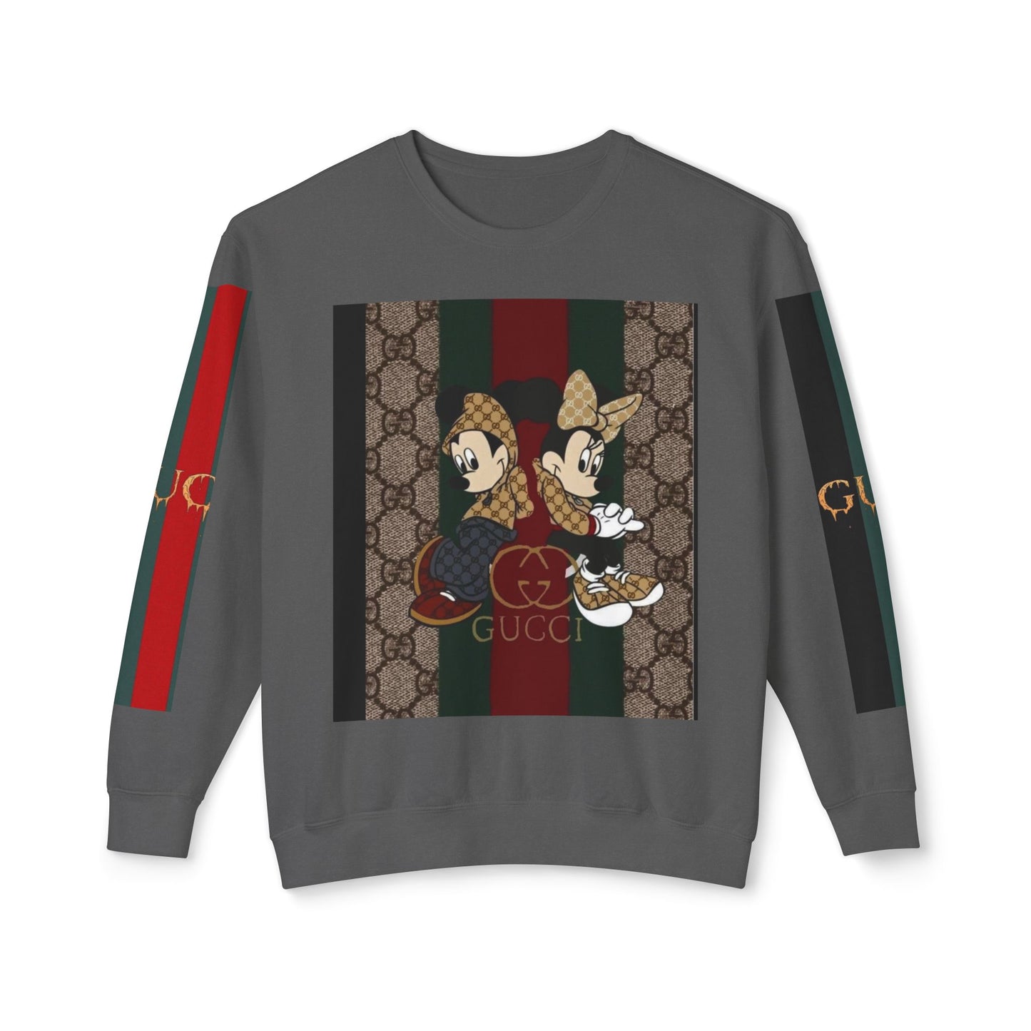 Gucci Inspired Unisex Crewneck Sweatshirt with Mickey & Minnie Design