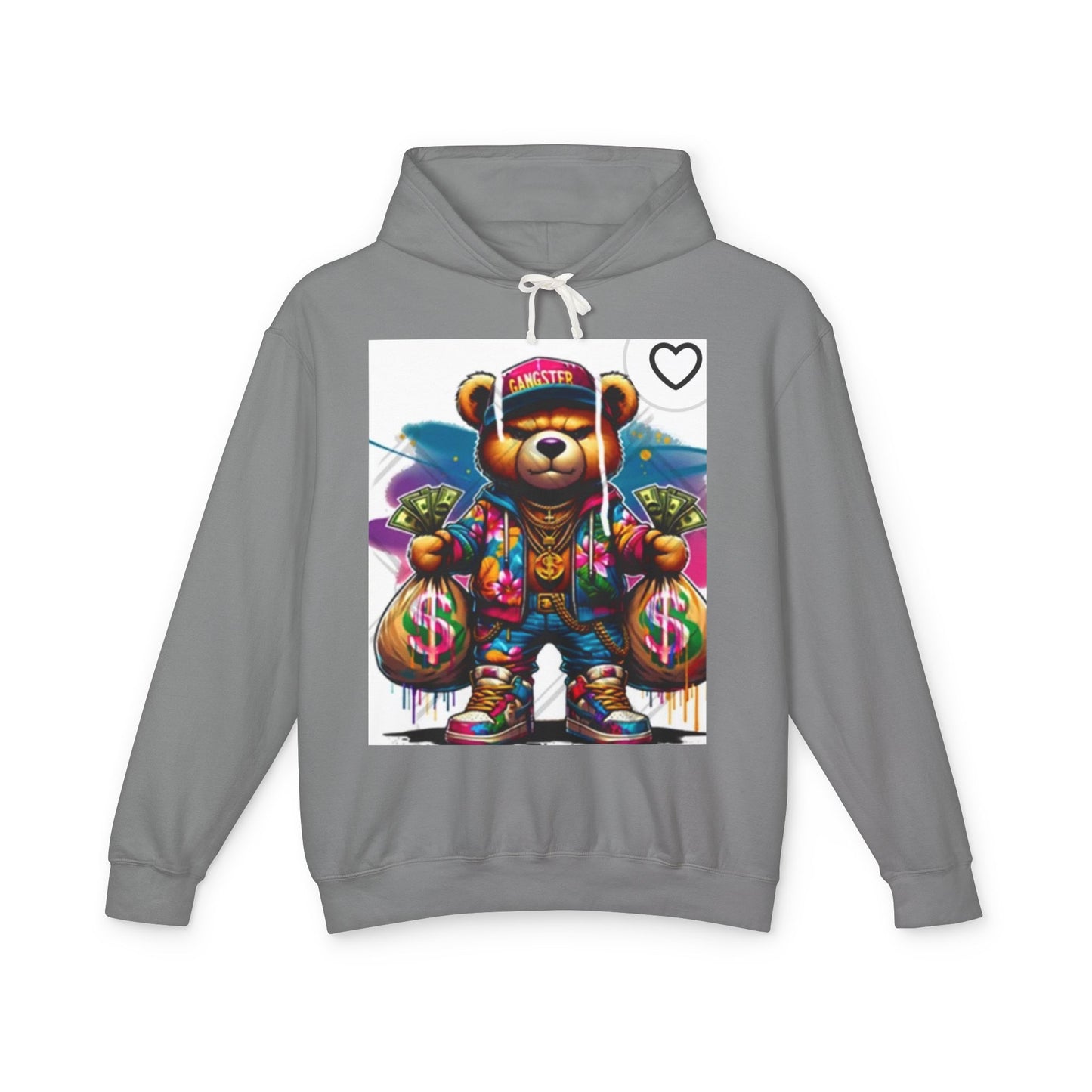 Trendy Bear Money Sweatshirt - Unisex Lightweight Hoodie for Gamers & Streetwear Fans