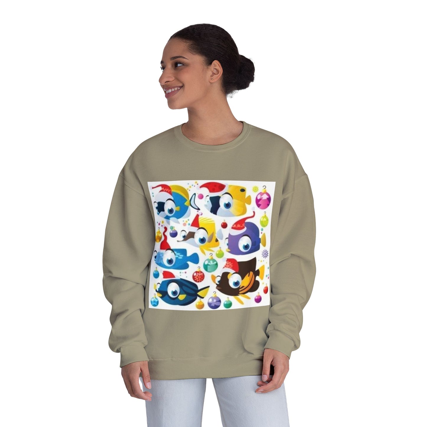 Whimsical Colorful Crewneck Sweatshirt – Fun Cartoon Design
