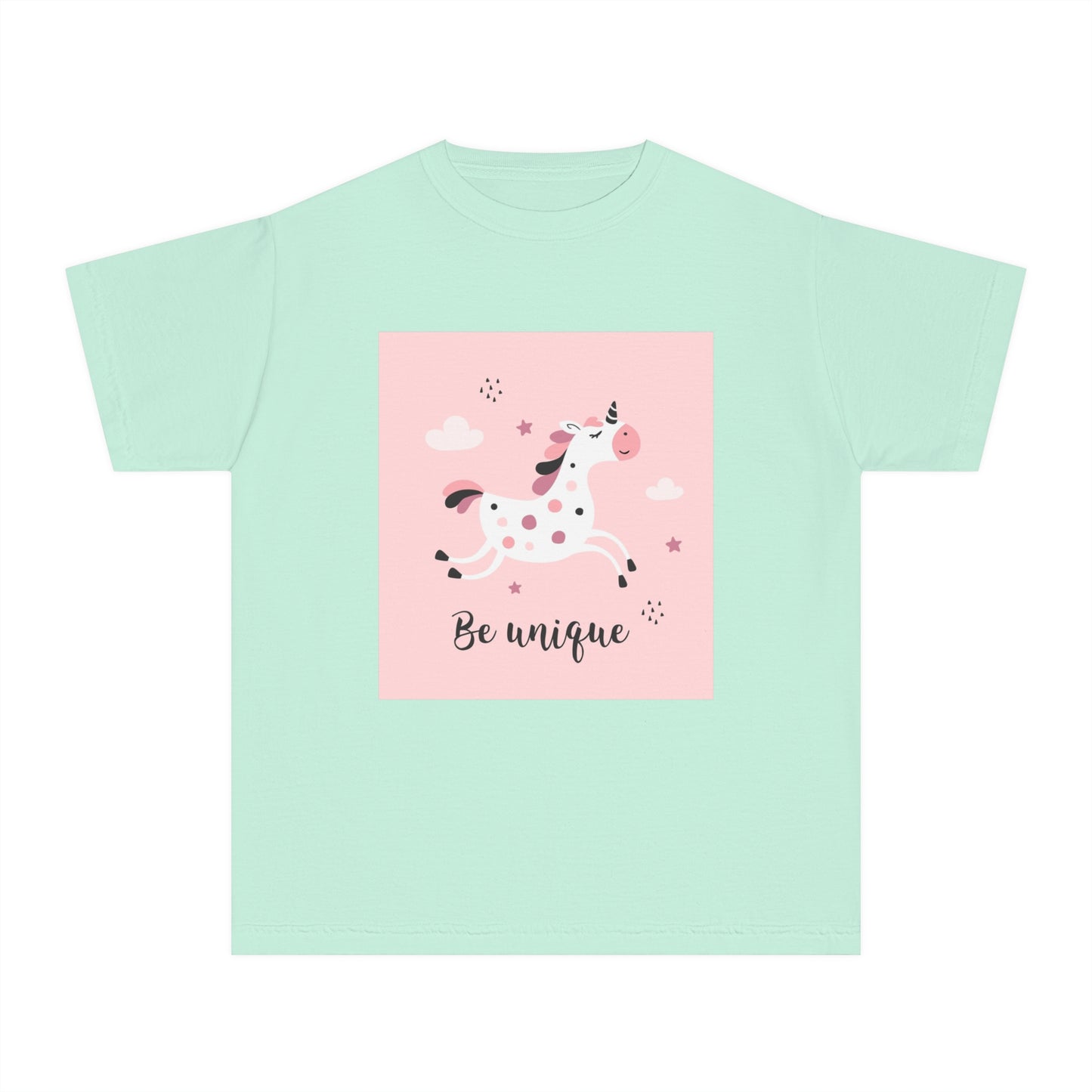 Girls' Unicorn T-Shirt - 'Be Unique' Midweight Tee