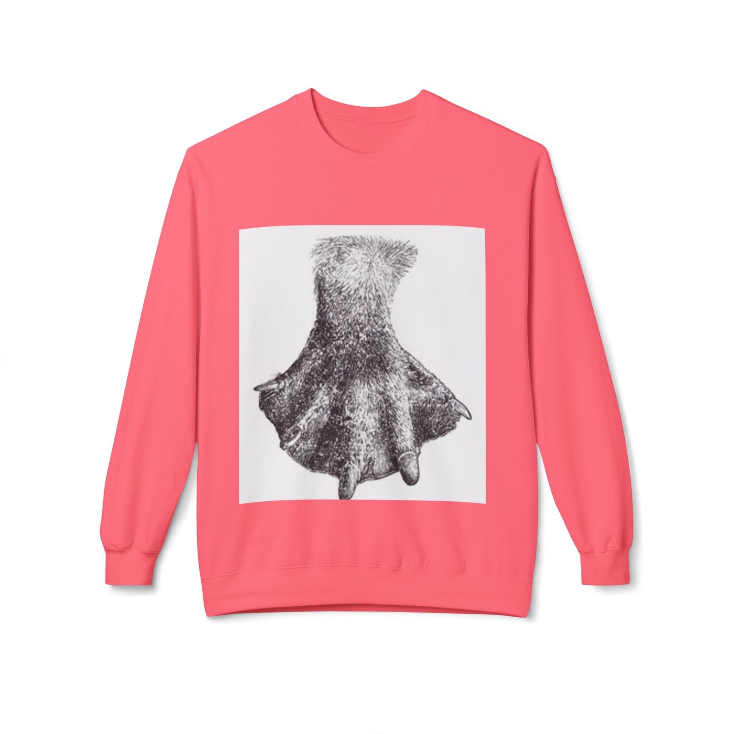 Artistic Fleece Crewneck Sweatshirt with Unique Dress Design