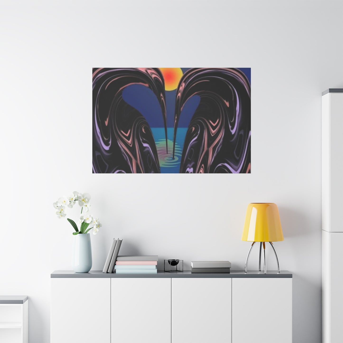 Romantic Abstract Canvas Art - Heart-Shaped Design for Home Decor