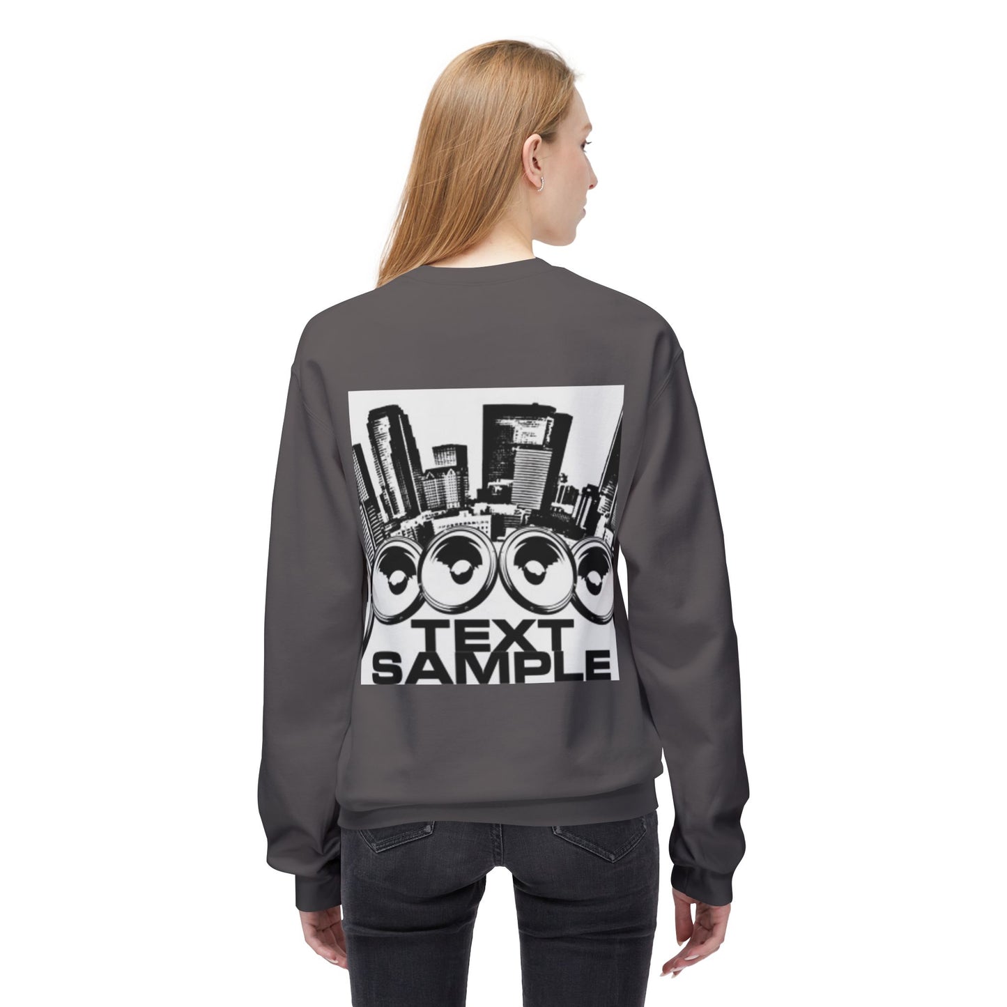 Urban Vibe Sound Wave Crewneck Sweatshirt - Unisex Fleece with Cityscape Design