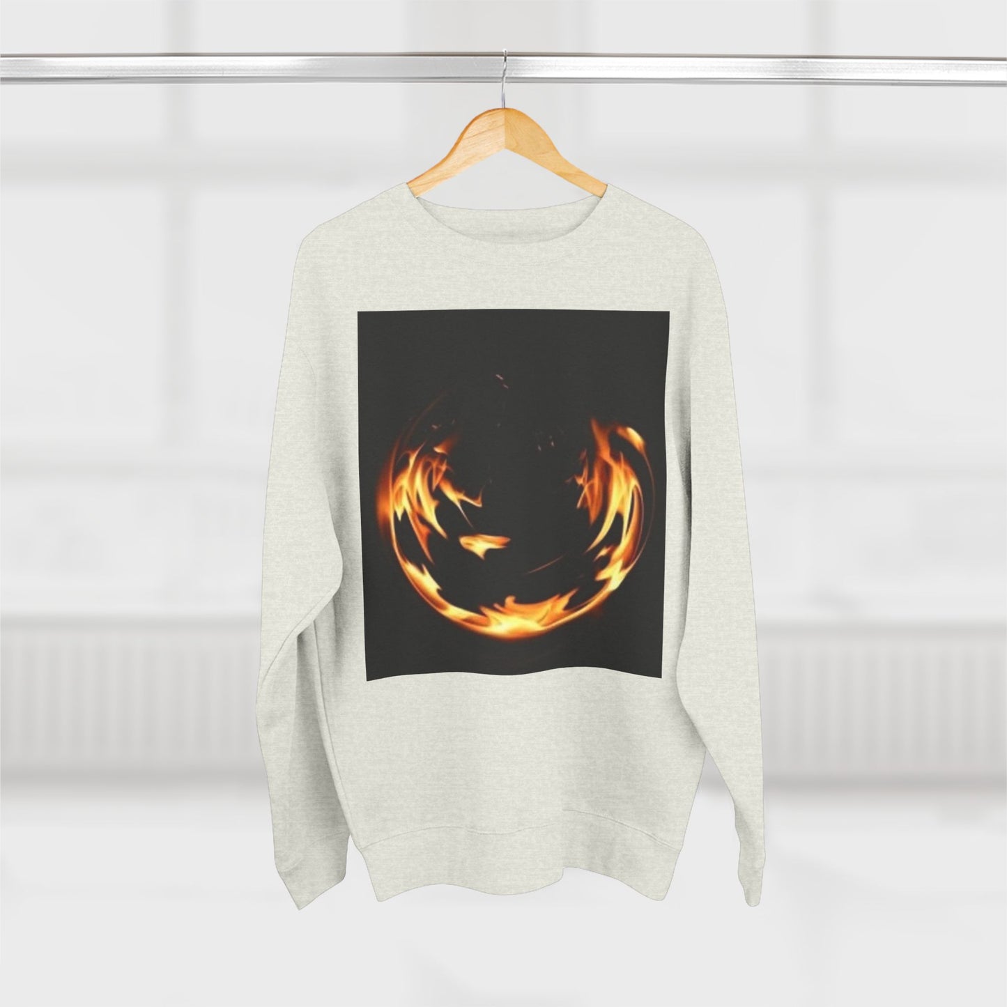 Unisex Crewneck Sweatshirt - Fire Vibes Graphic Sweatshirt for Cozy Nights