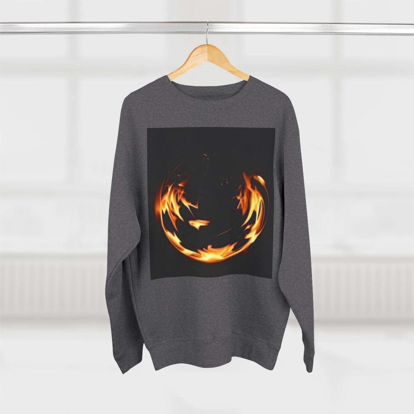 Unisex Crewneck Sweatshirt - Fire Vibes Graphic Sweatshirt for Cozy Nights