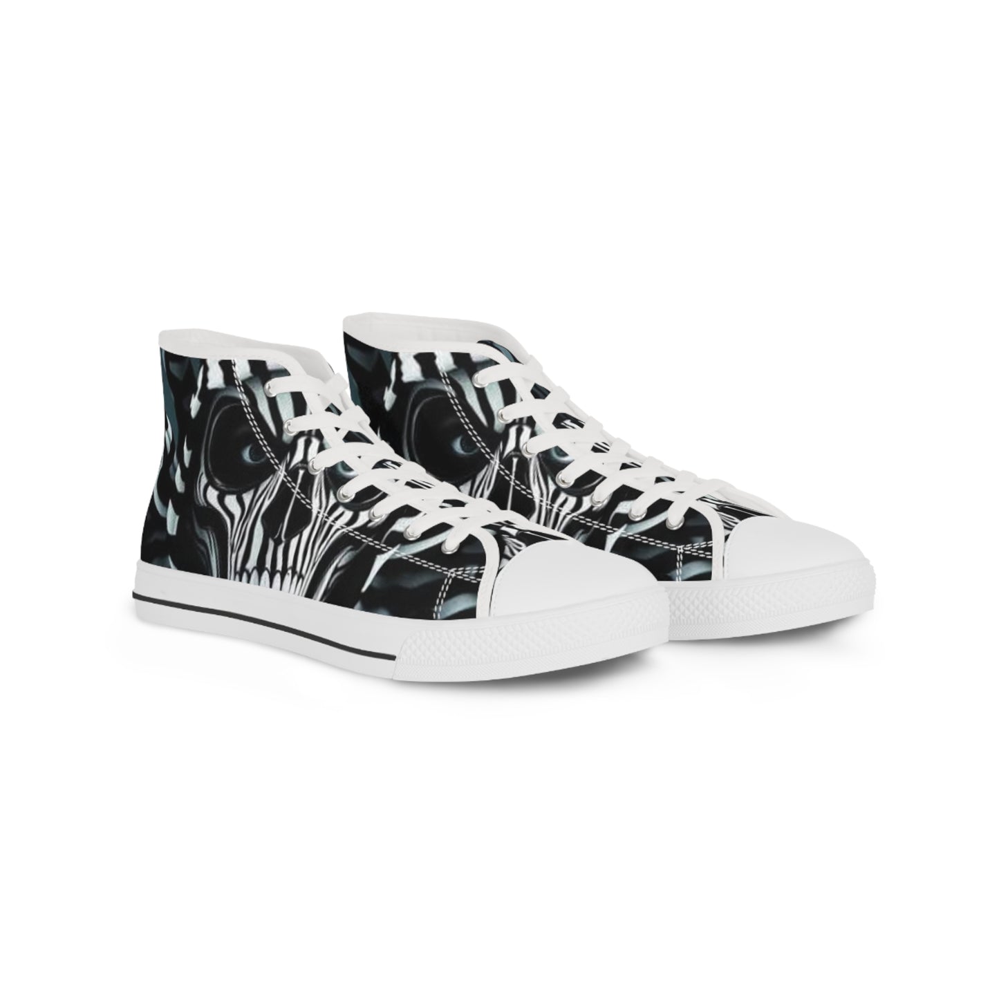 Edgy Skull High Top Sneakers for Men | Unique Graphic Footwear