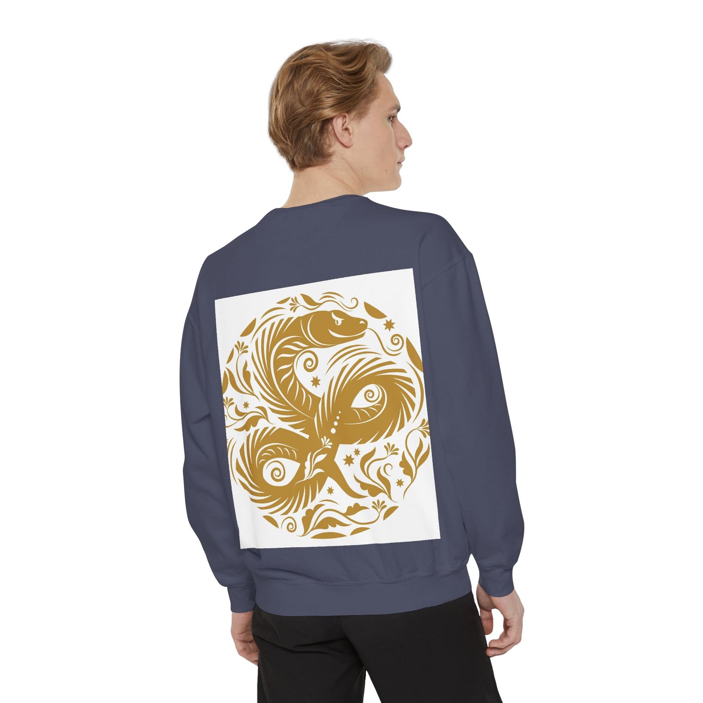 Cultural Vibe Unisex Garment-Dyed Sweatshirt - Tribal Mask & Animal Design