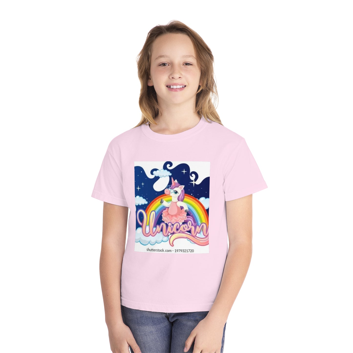 Youth Unicorn Midweight Tee - Colorful Rainbow Graphic T-Shirt