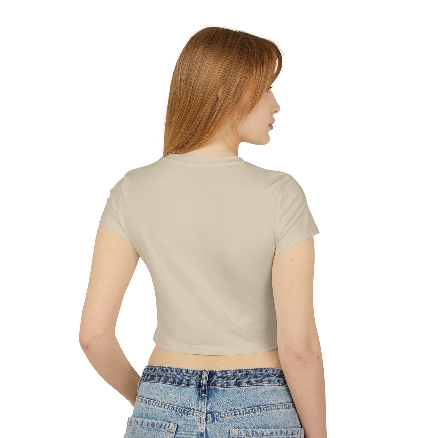 Artistic Deer Women's Baby Tee - Nature-Inspired Graphic Top