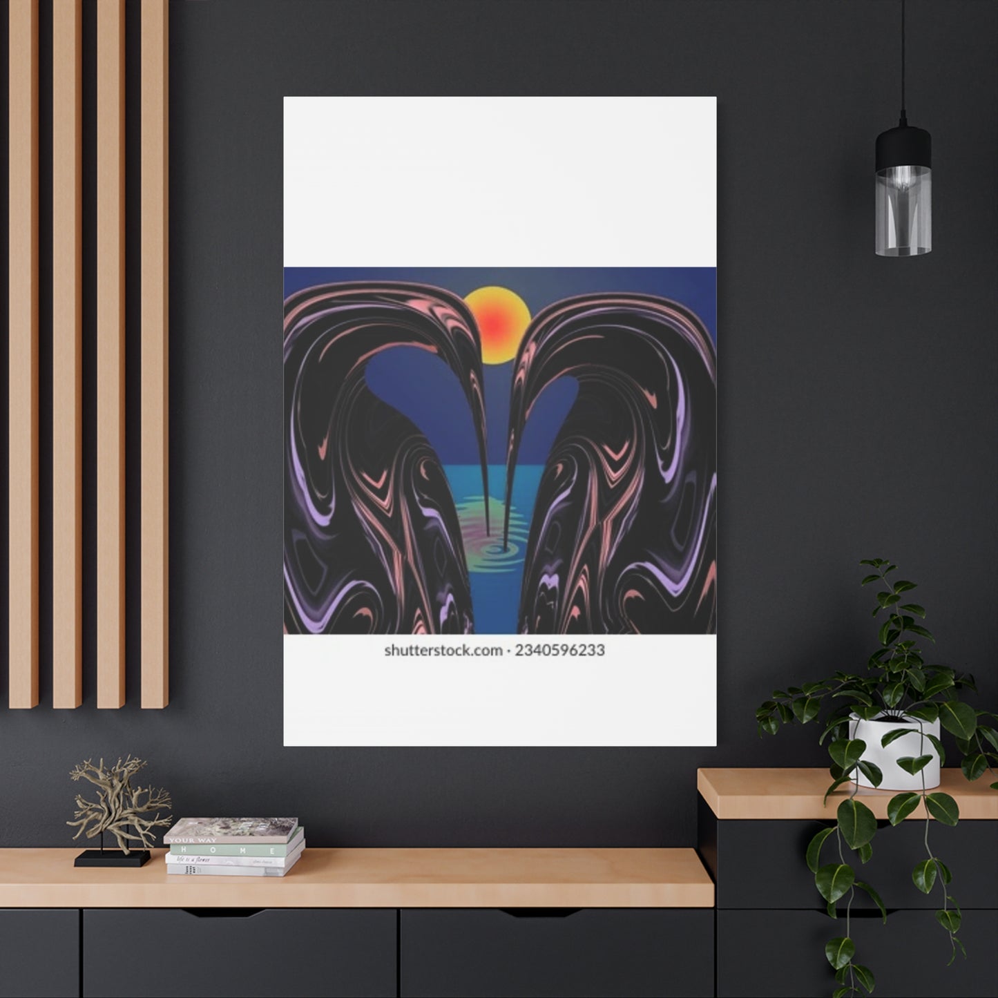Romantic Abstract Canvas Art - Heart-Shaped Design for Home Decor
