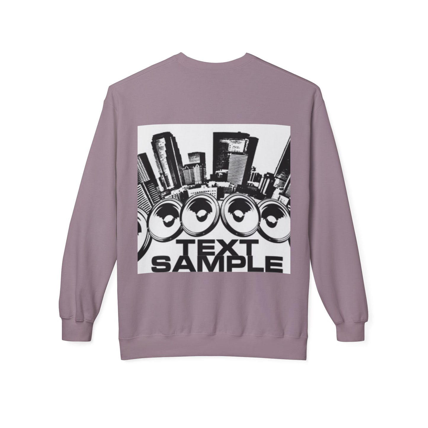 Urban Vibe Sound Wave Crewneck Sweatshirt - Unisex Fleece with Cityscape Design