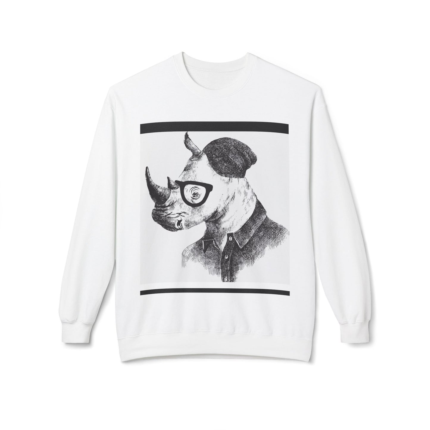Cool Rhino and Sneakers Fleece Sweatshirt for Trendsetters
