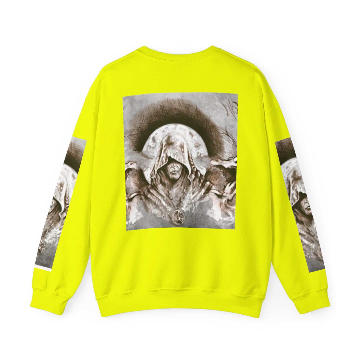 Mystical Hooded Figure Unisex Crewneck Sweatshirt - Fantasy Apparel for Dreamers