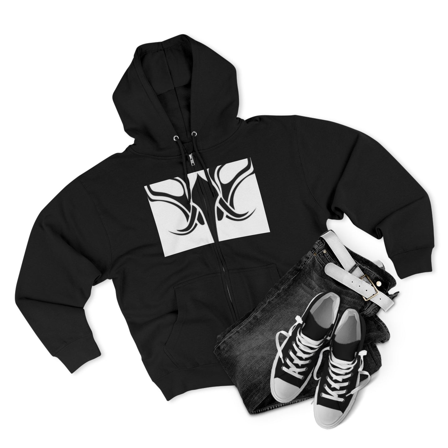 Tribal Design Unisex Zip Hoodie - Stylish & Versatile Outdoor Wear