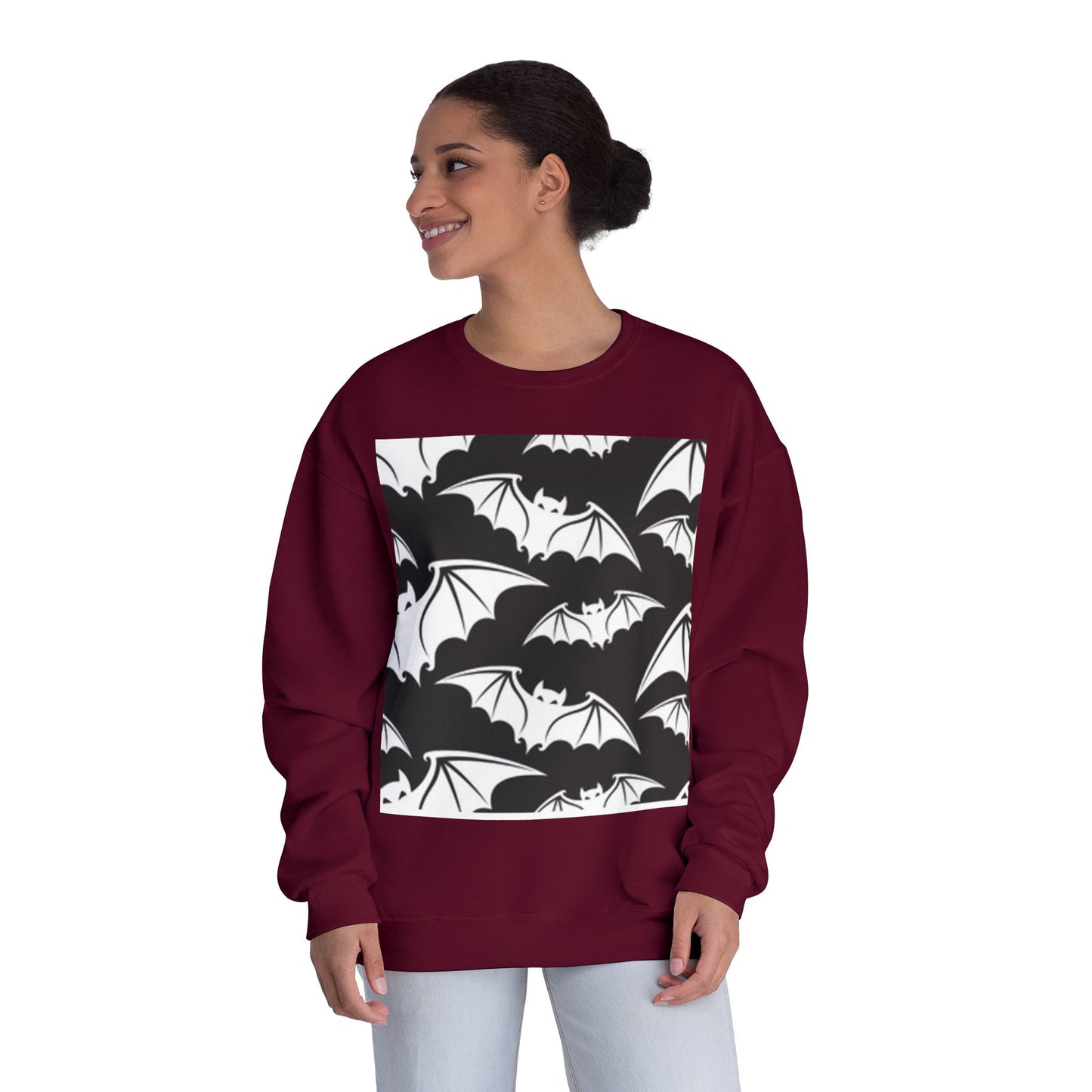 Bats in Flight Unisex Crewneck Sweatshirt - Cozy Halloween Spirit