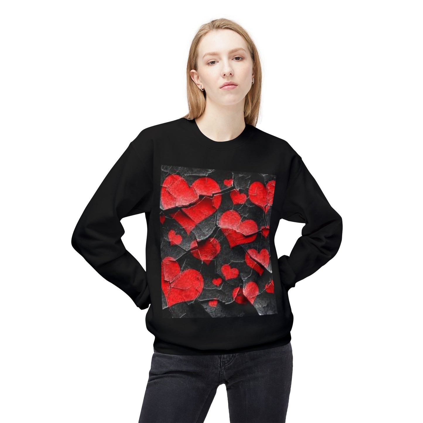 Heart Pattern Unisex Crewneck Sweatshirt - Cozy and Stylish Love-Themed Apparel