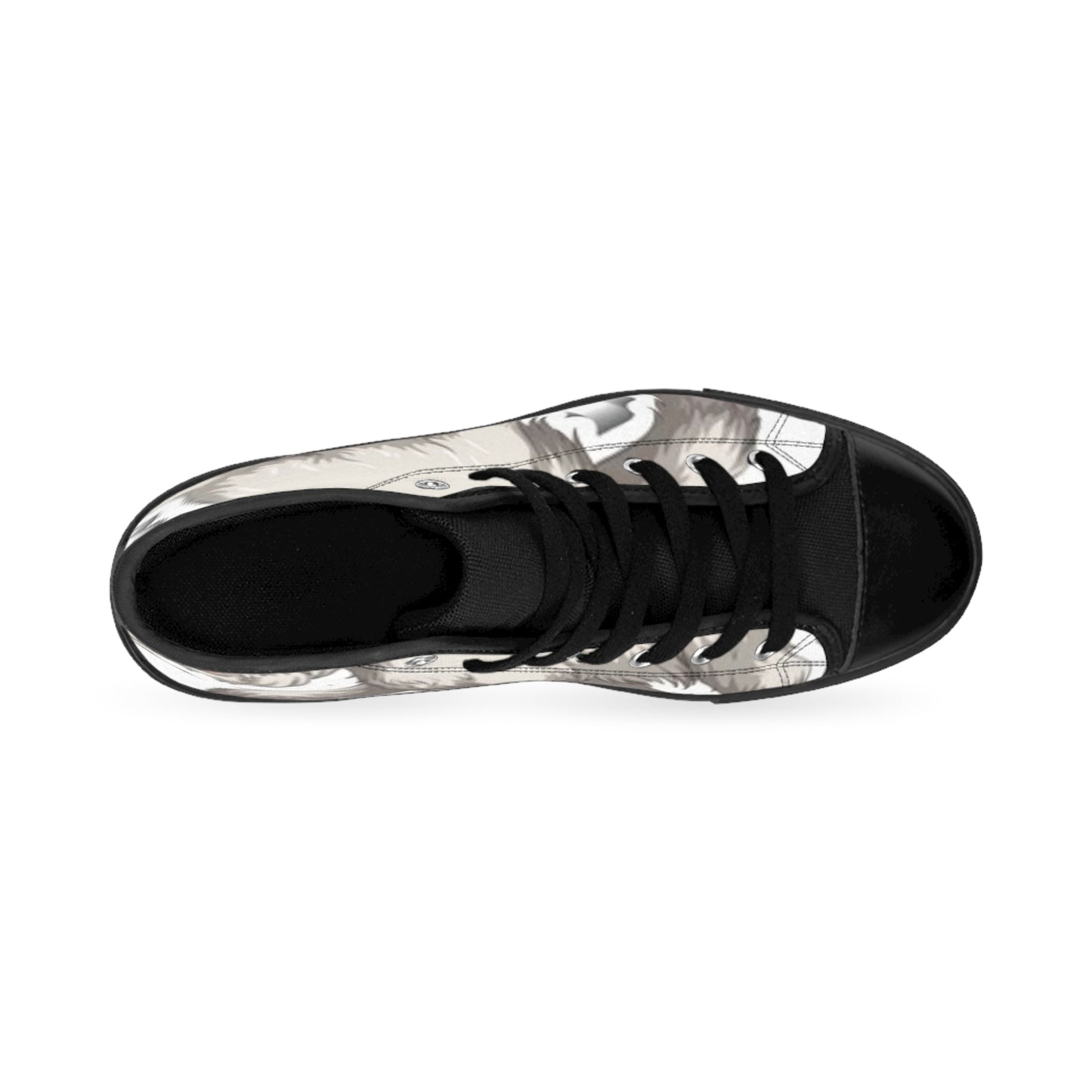 Men's Classic Sneakers - Unique Wolf Design High-Top Shoes for Animal Lovers