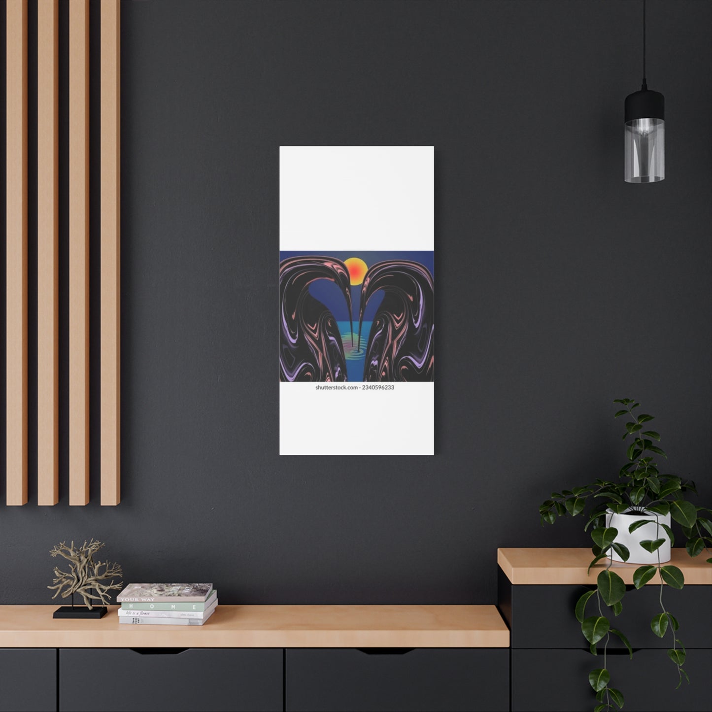 Romantic Abstract Canvas Art - Heart-Shaped Design for Home Decor