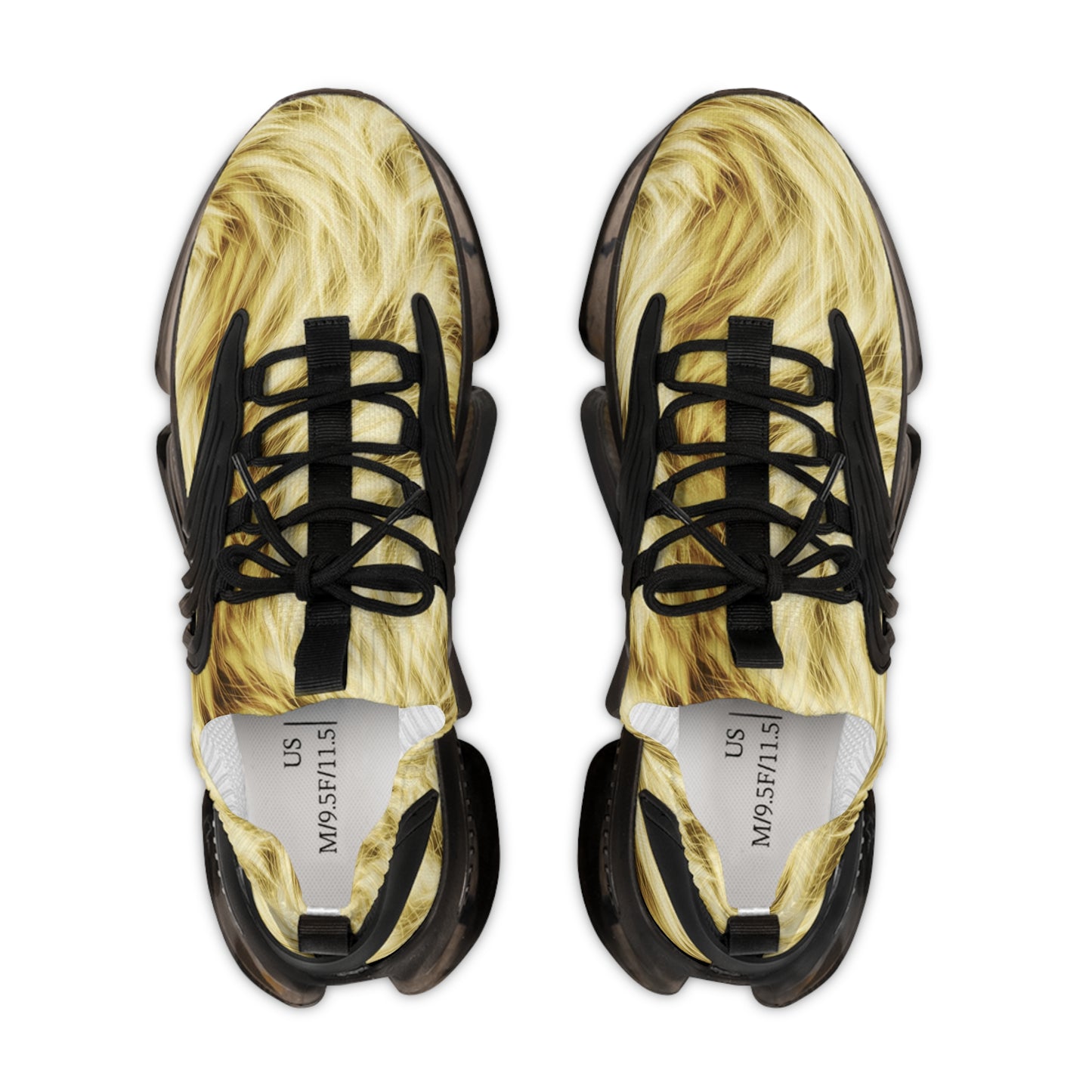 Fuzzy Fur Pattern Men's Mesh Sneakers - Stylish & Comfortable Athletic Footwear