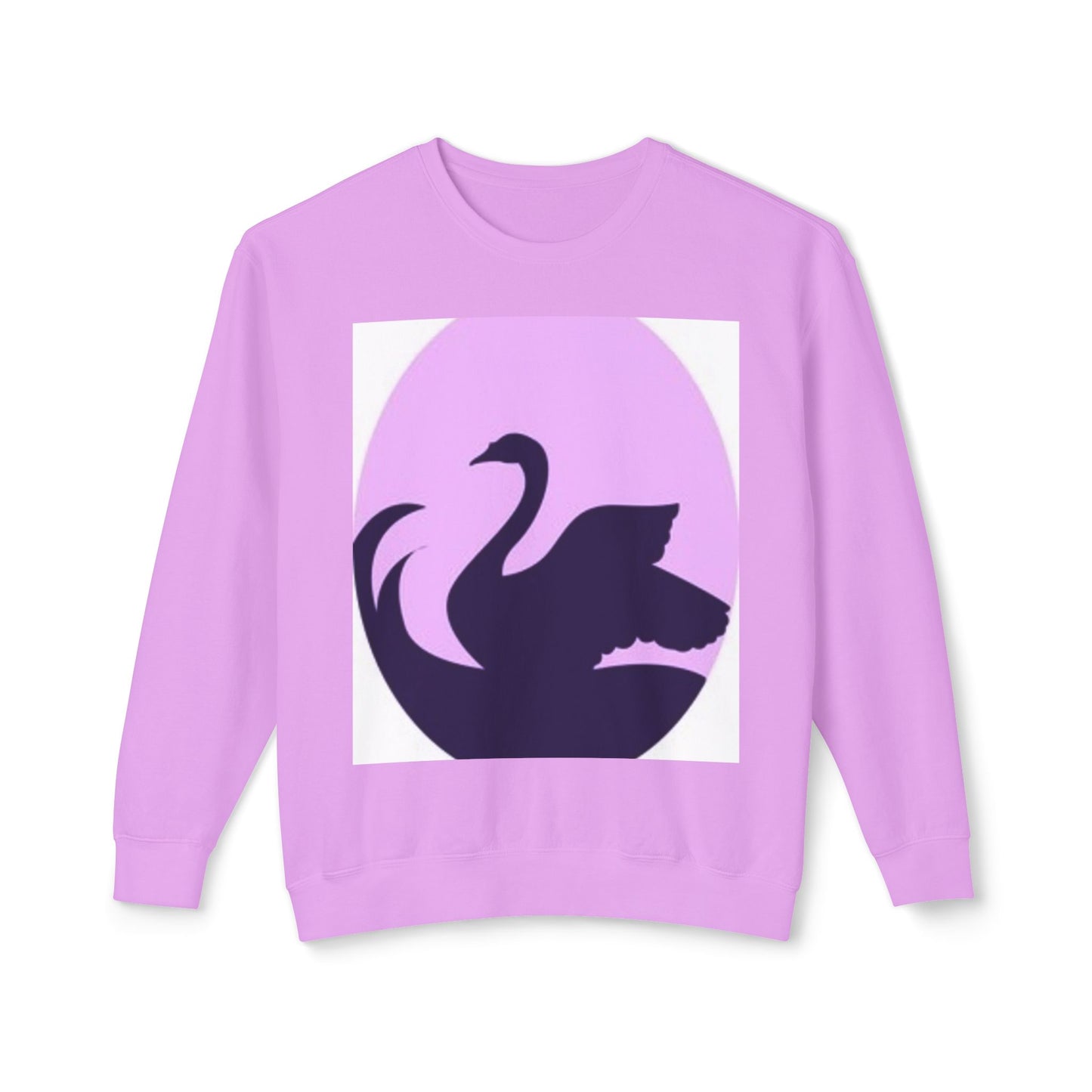 Swan Silhouette Lightweight Crewneck Sweatshirt - Cozy Unisex Fashion