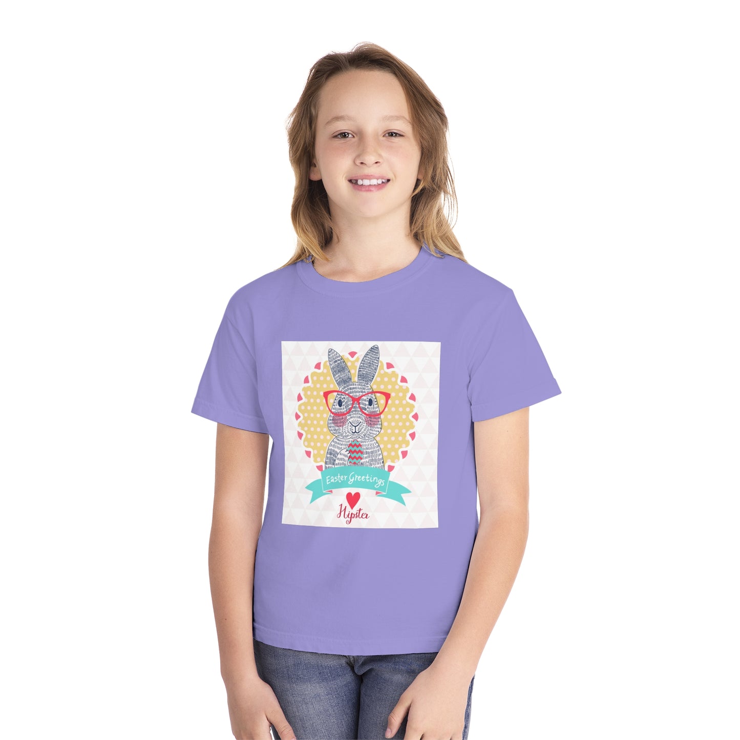 Youth Easter Bunny Tee - 'Easter Greetings' Design