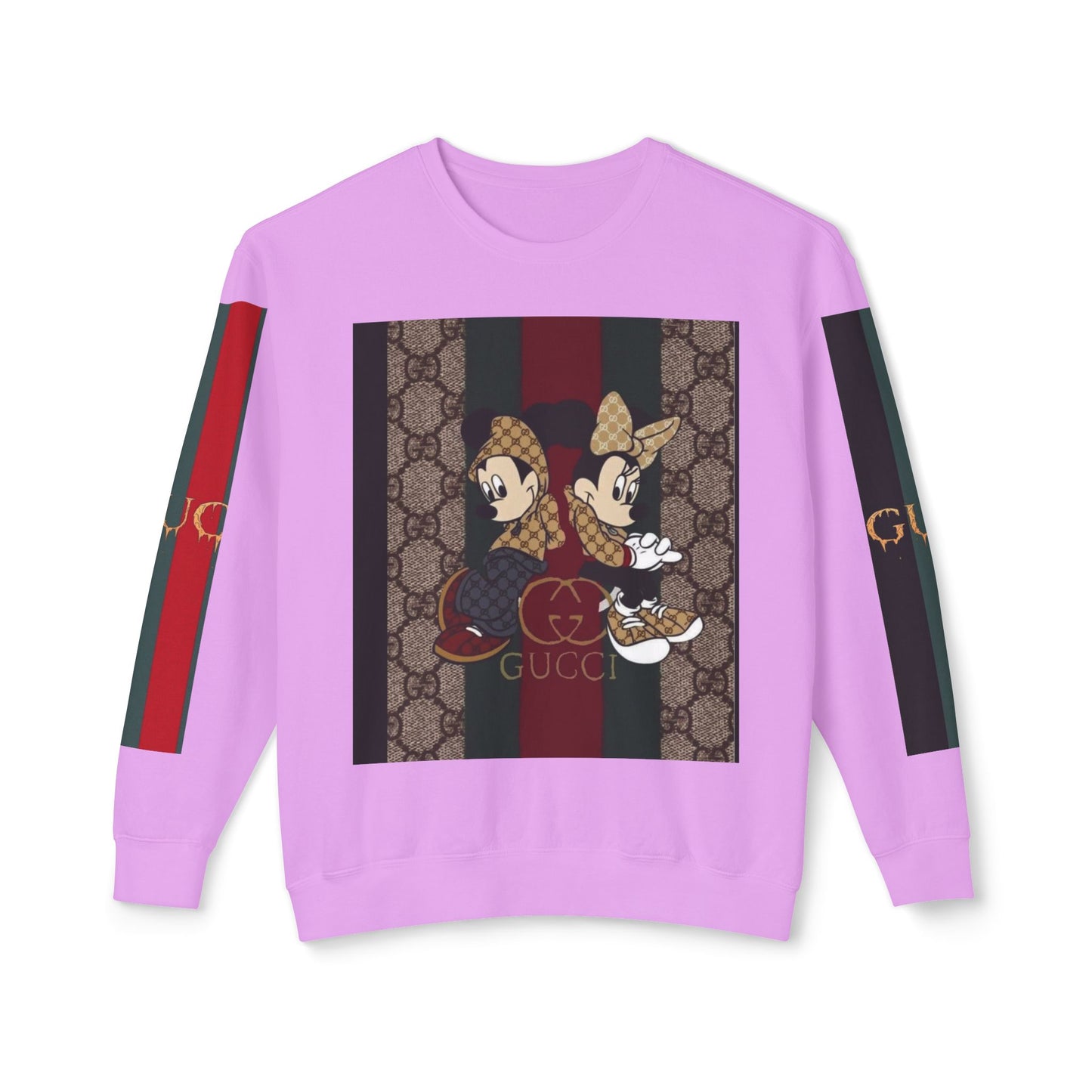 Gucci Inspired Unisex Crewneck Sweatshirt with Mickey & Minnie Design