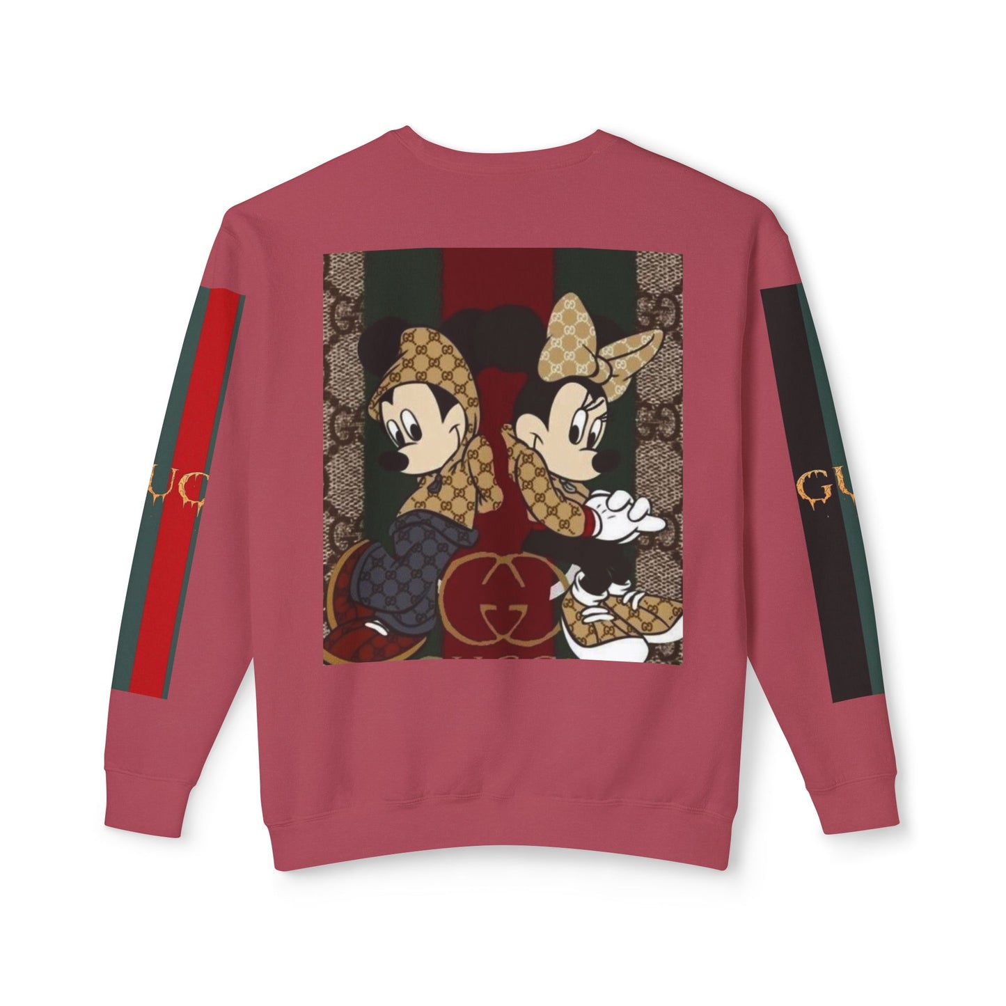 Gucci Inspired Unisex Crewneck Sweatshirt with Mickey & Minnie Design