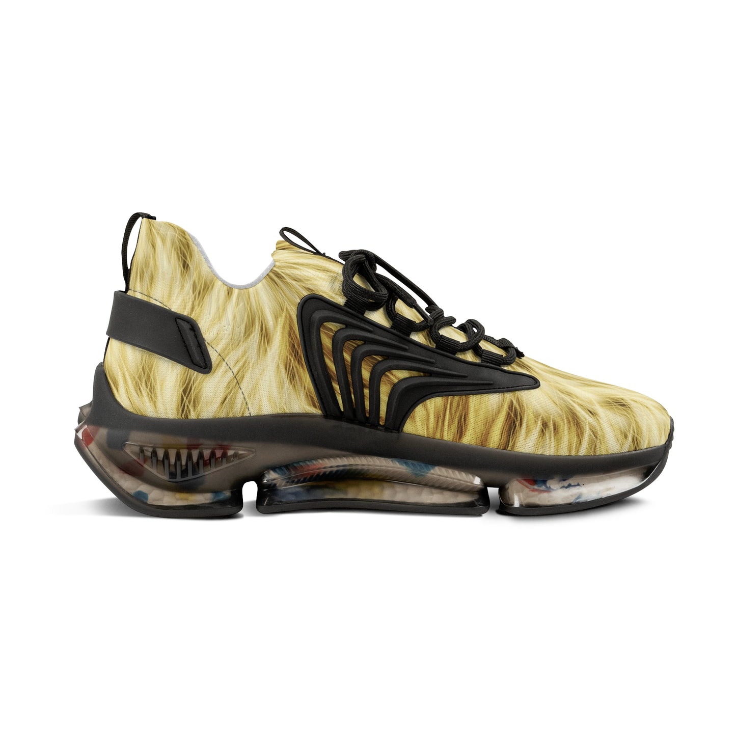 Fuzzy Fur Pattern Men's Mesh Sneakers - Stylish & Comfortable Athletic Footwear