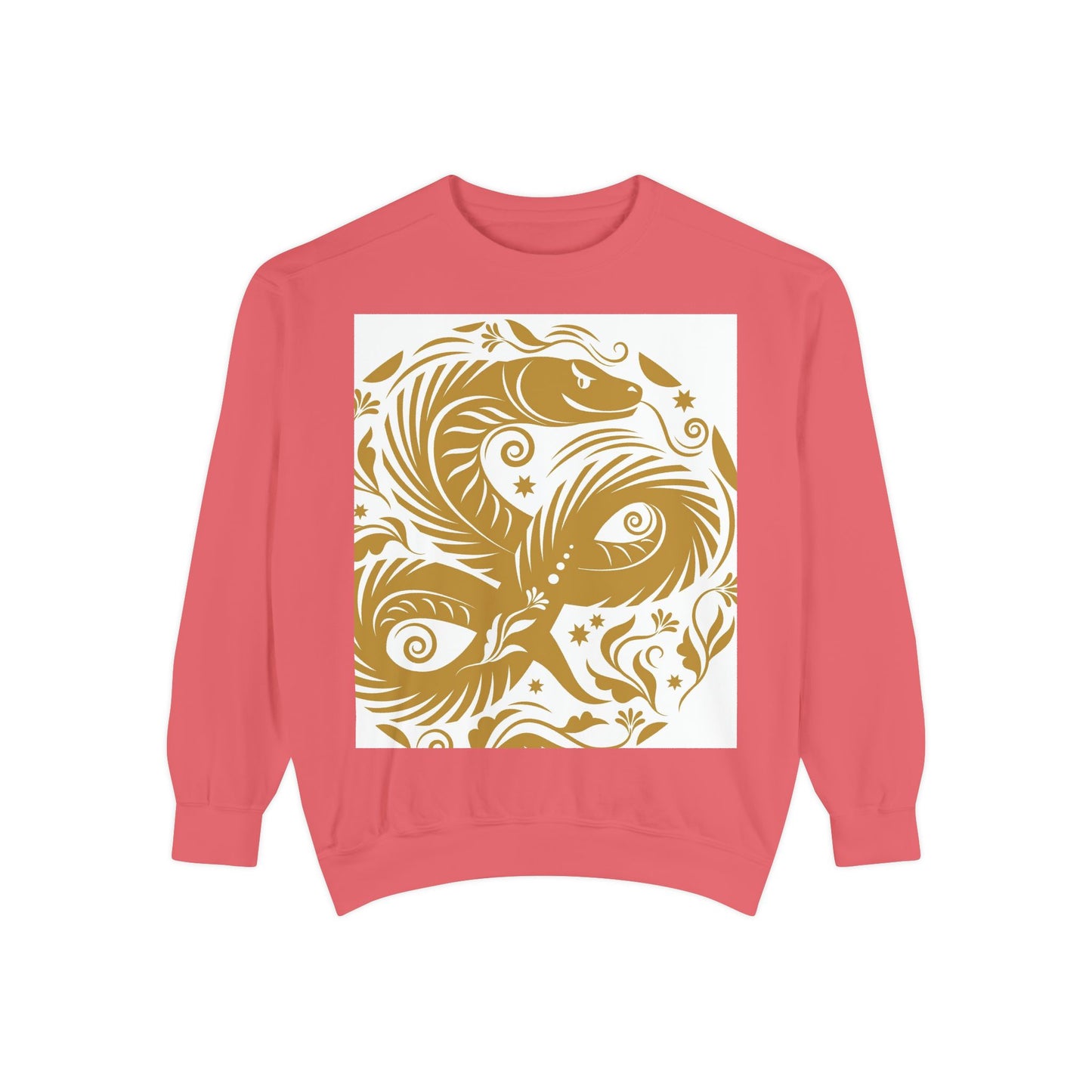 Cultural Vibe Unisex Garment-Dyed Sweatshirt - Tribal Mask & Animal Design