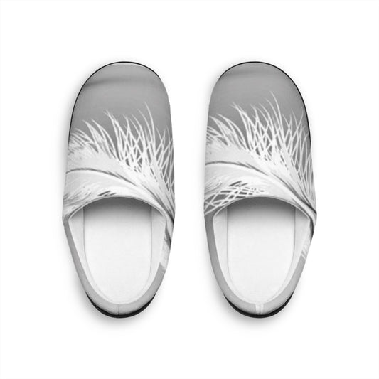 Men's Cozy Indoor Slippers with Elegant Feather Design