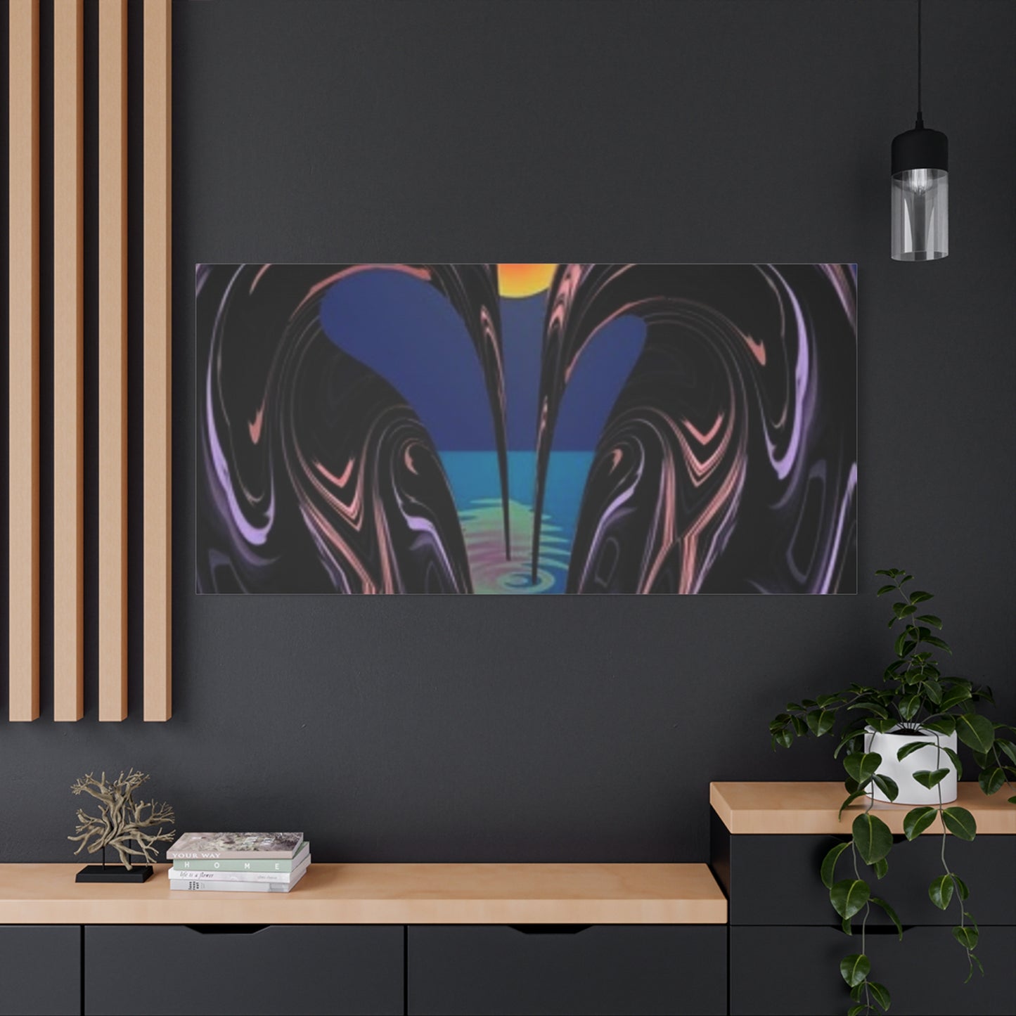 Romantic Abstract Canvas Art - Heart-Shaped Design for Home Decor