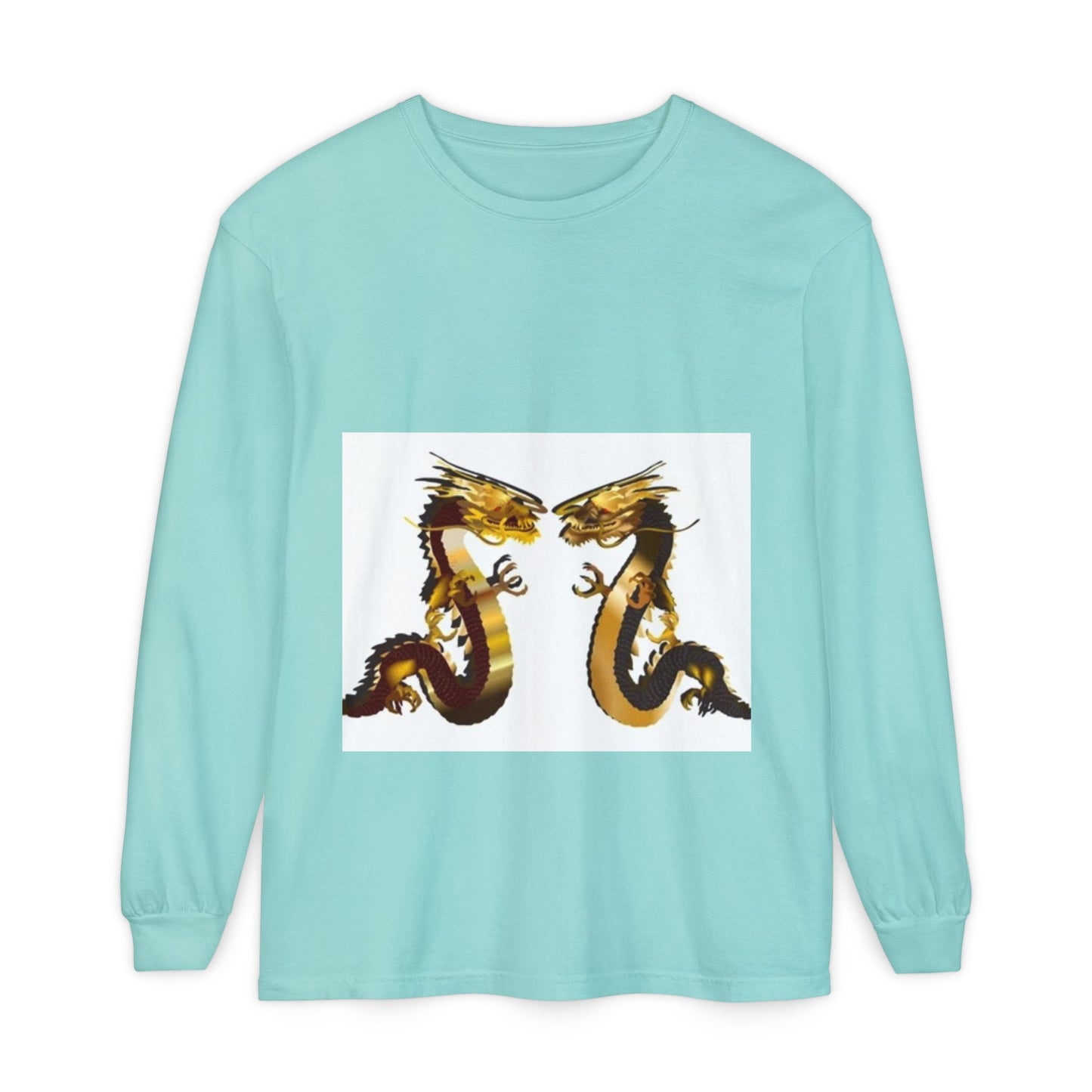 Dragon Duel Unisex Long Sleeve T-Shirt - Garment-Dyed Art Tee
