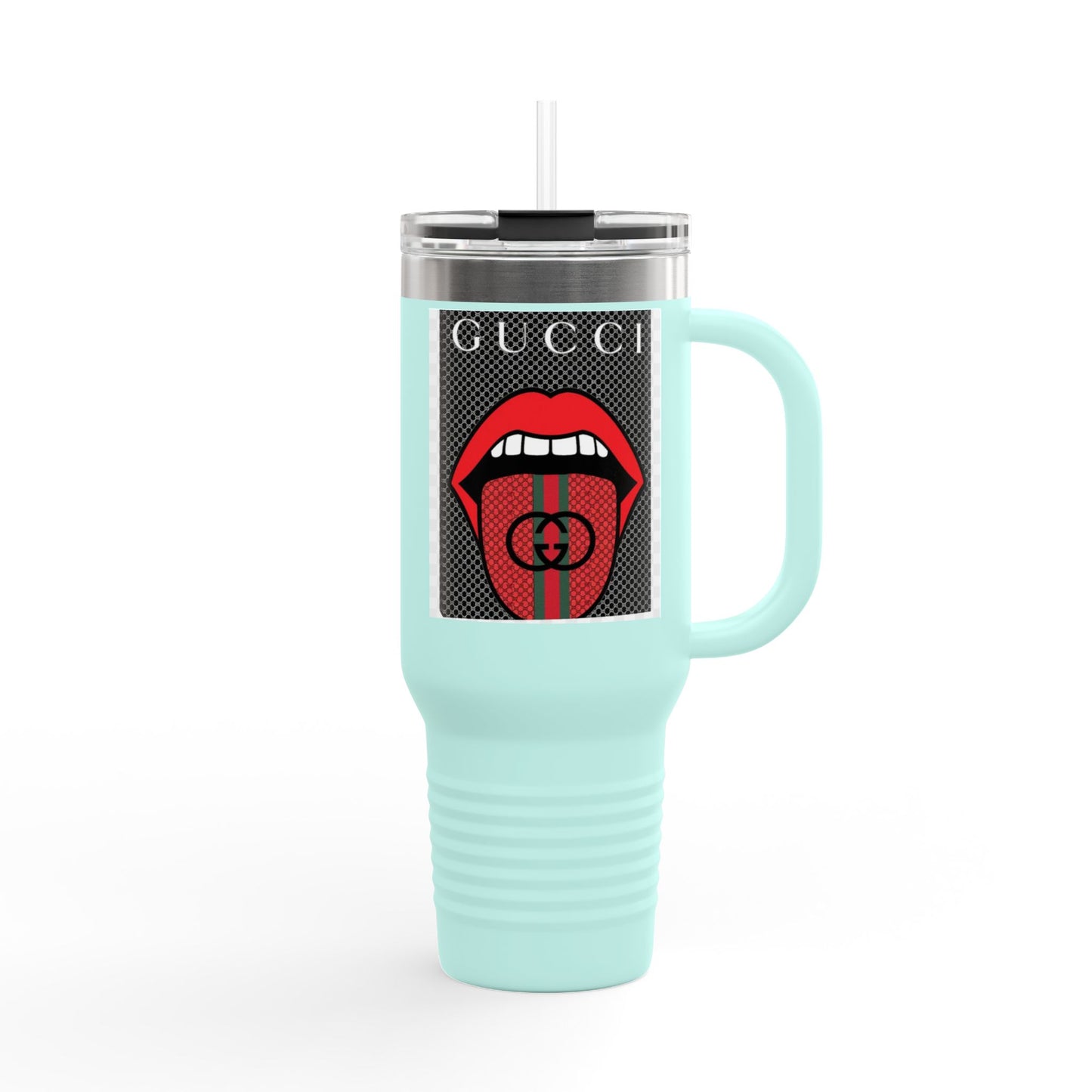 Gucci Style Insulated Travel Mug - 40oz with Iconic Lip Design