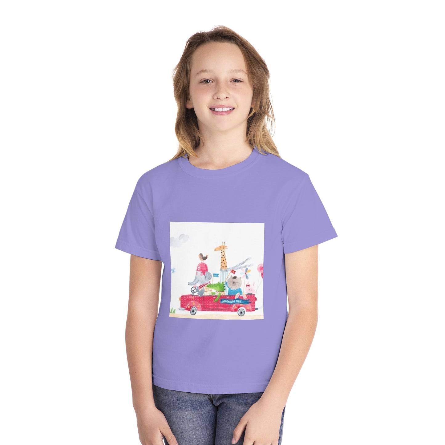 Fun Animal Adventure Youth Midweight Tee - Colorful Kids Tee for Playtime