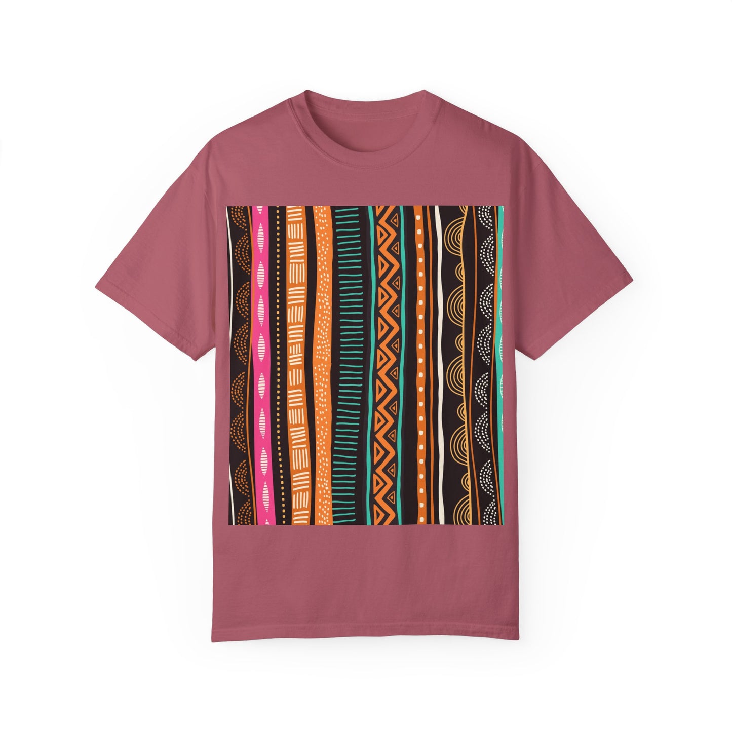 Vibrant Graphic Unisex T-Shirt - Colorful Tribal Stripes Design
