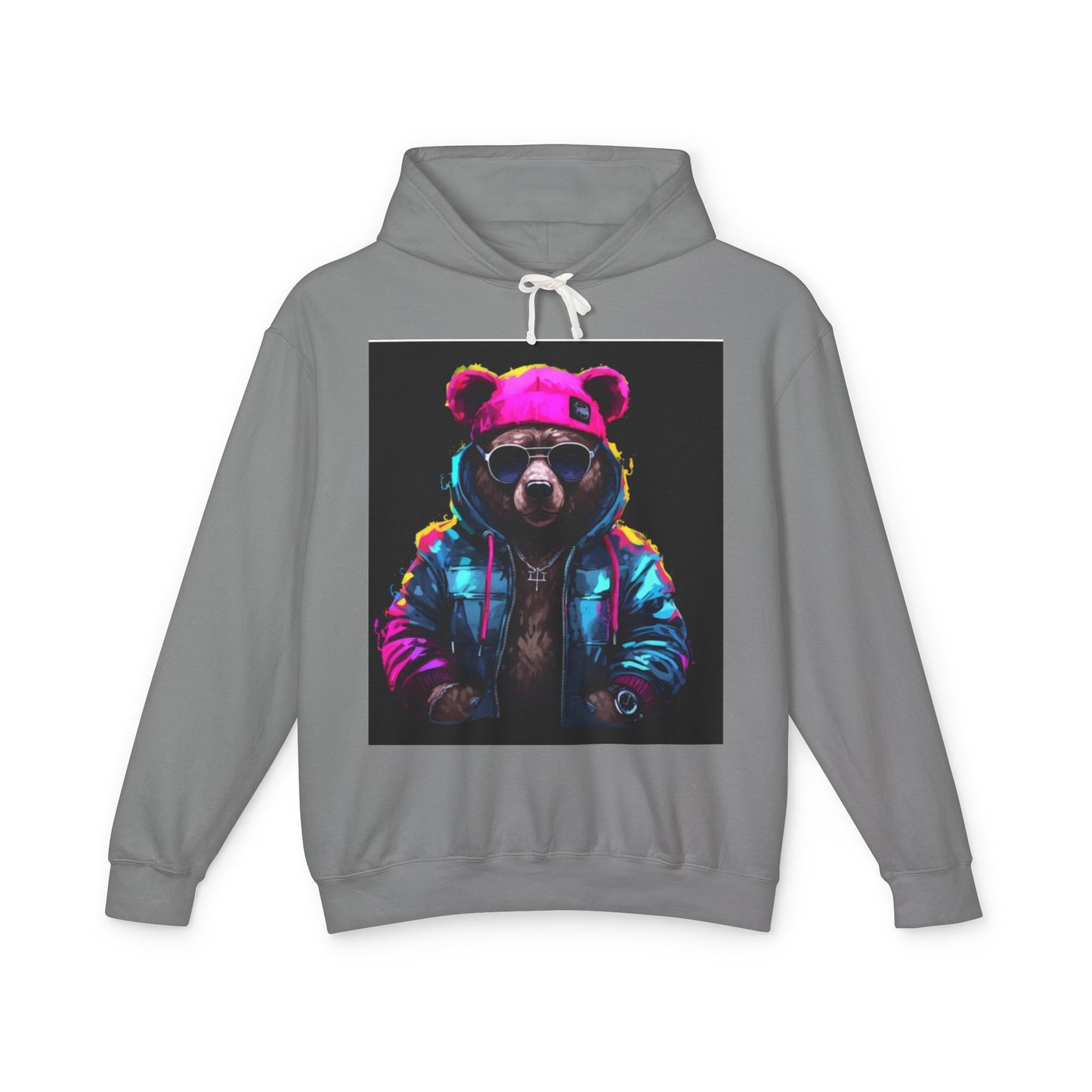 Cool Bear Hoodie - Unisex Lightweight Hooded Sweatshirt with Funky Design