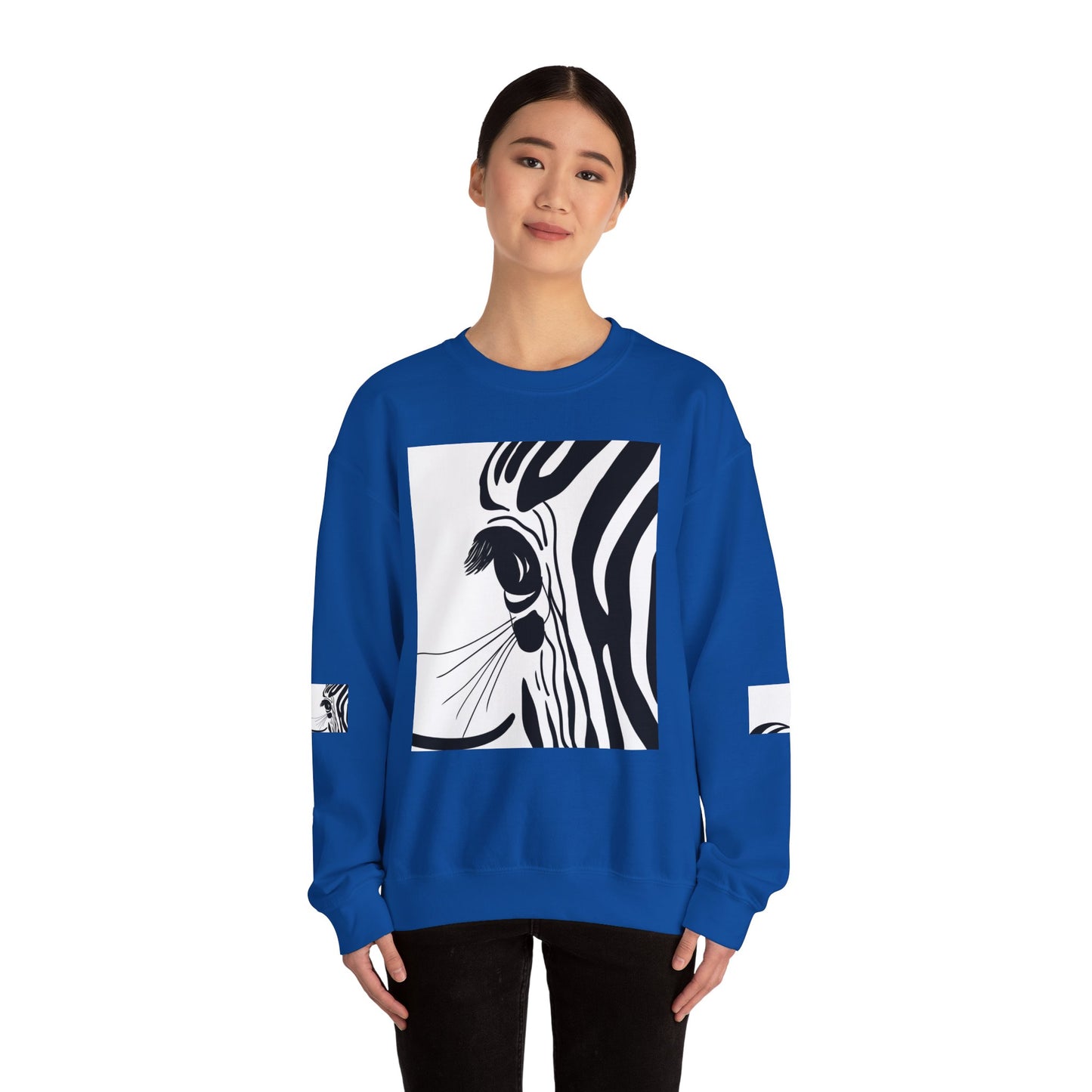 Artistically Designed Zebra Crewneck Sweatshirt - Perfect for Nature Lovers