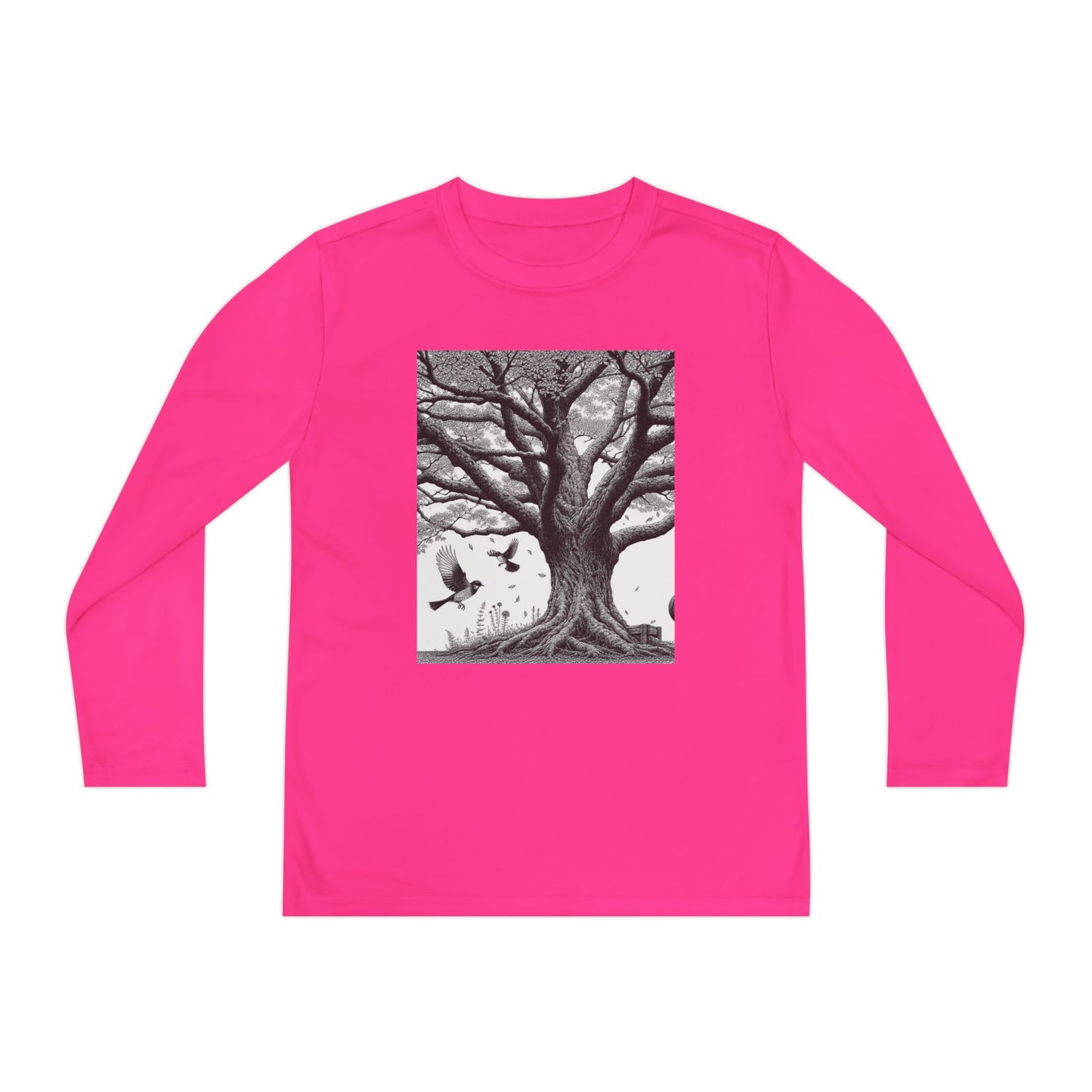Youth Long Sleeve Tree Graphic Tee - Nature Inspired Design